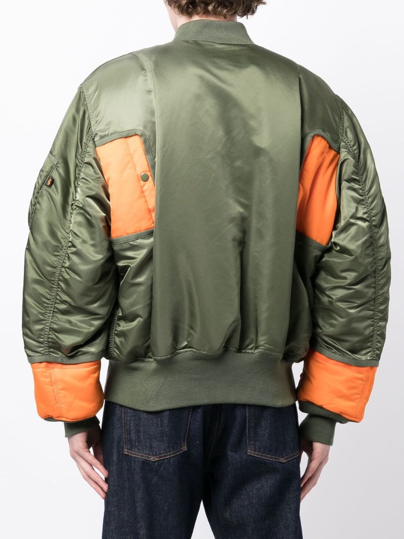 colour-block panelled bomber jacket 4