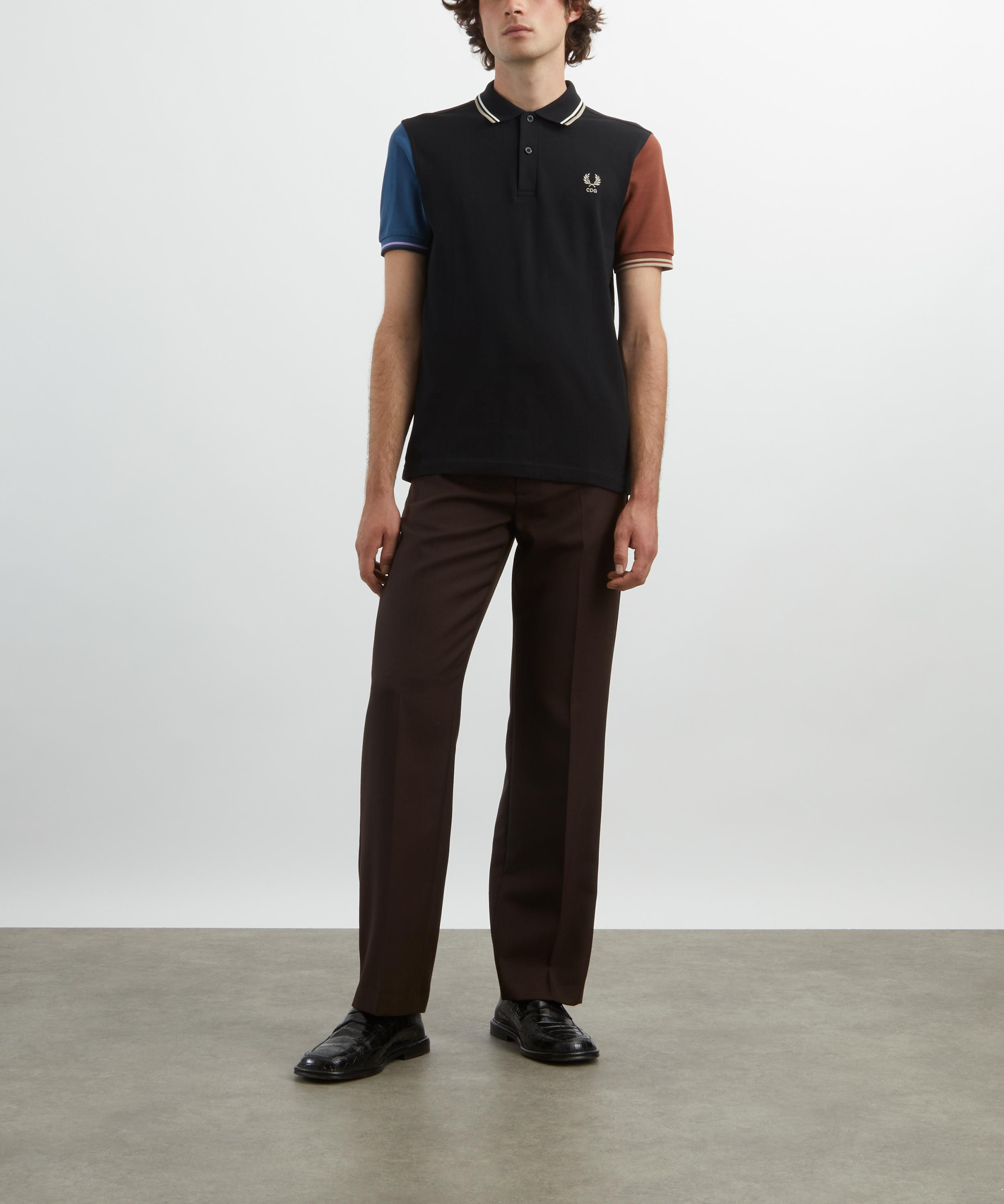 x Fred Perry Colour Block Black Polo Shirt - 2