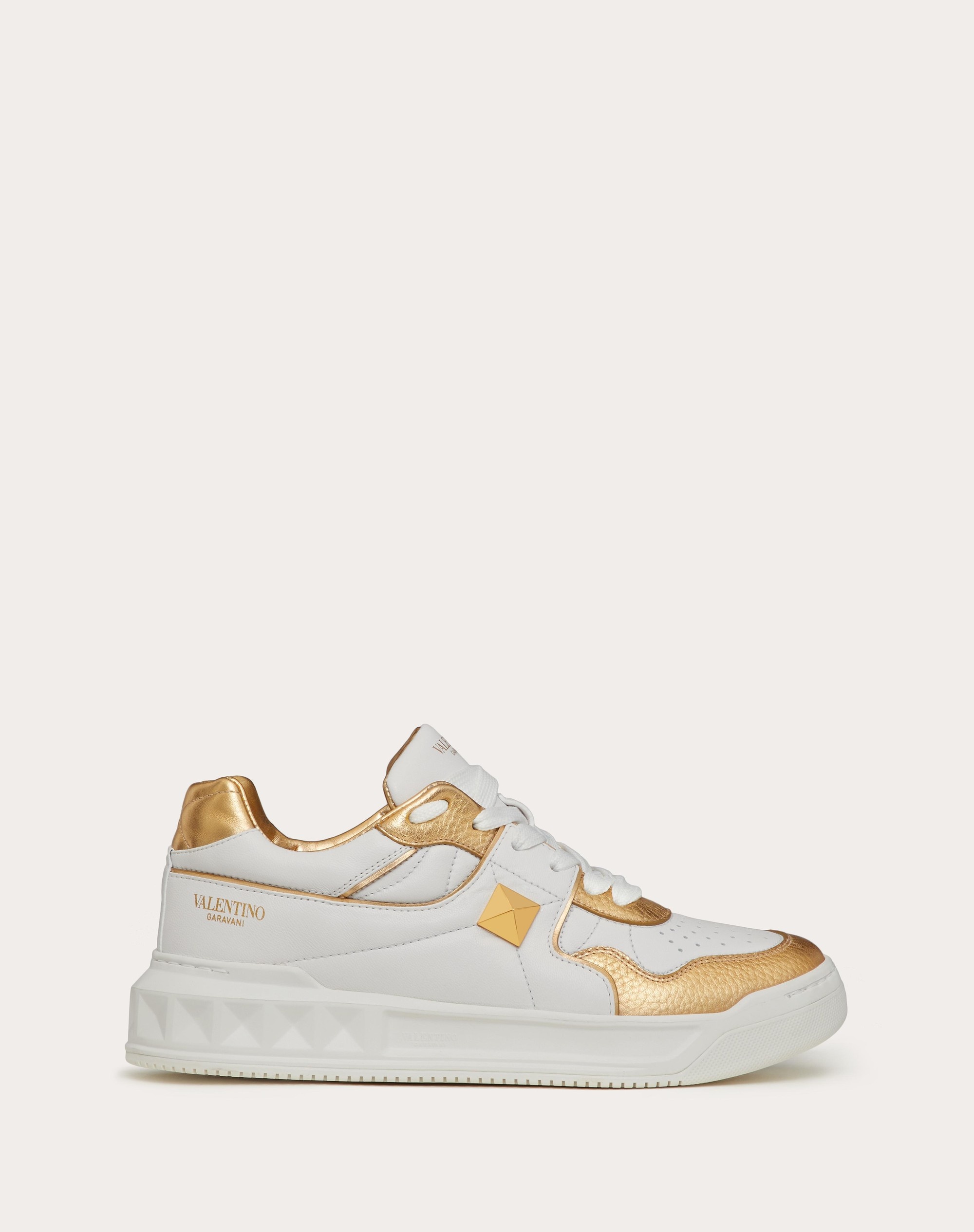 ONE STUD LOW-TOP NAPPA SNEAKER WITH METALLIC DETAILS - 1