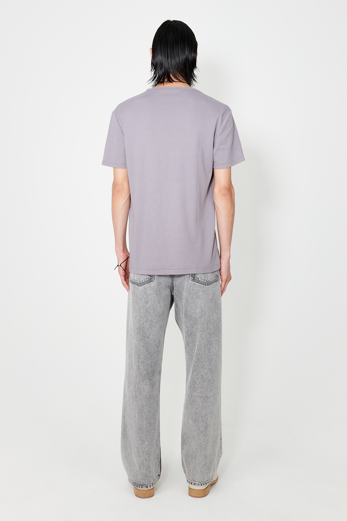 U-Neck T-Shirt Antique Lavender Crisp Cotton - 7