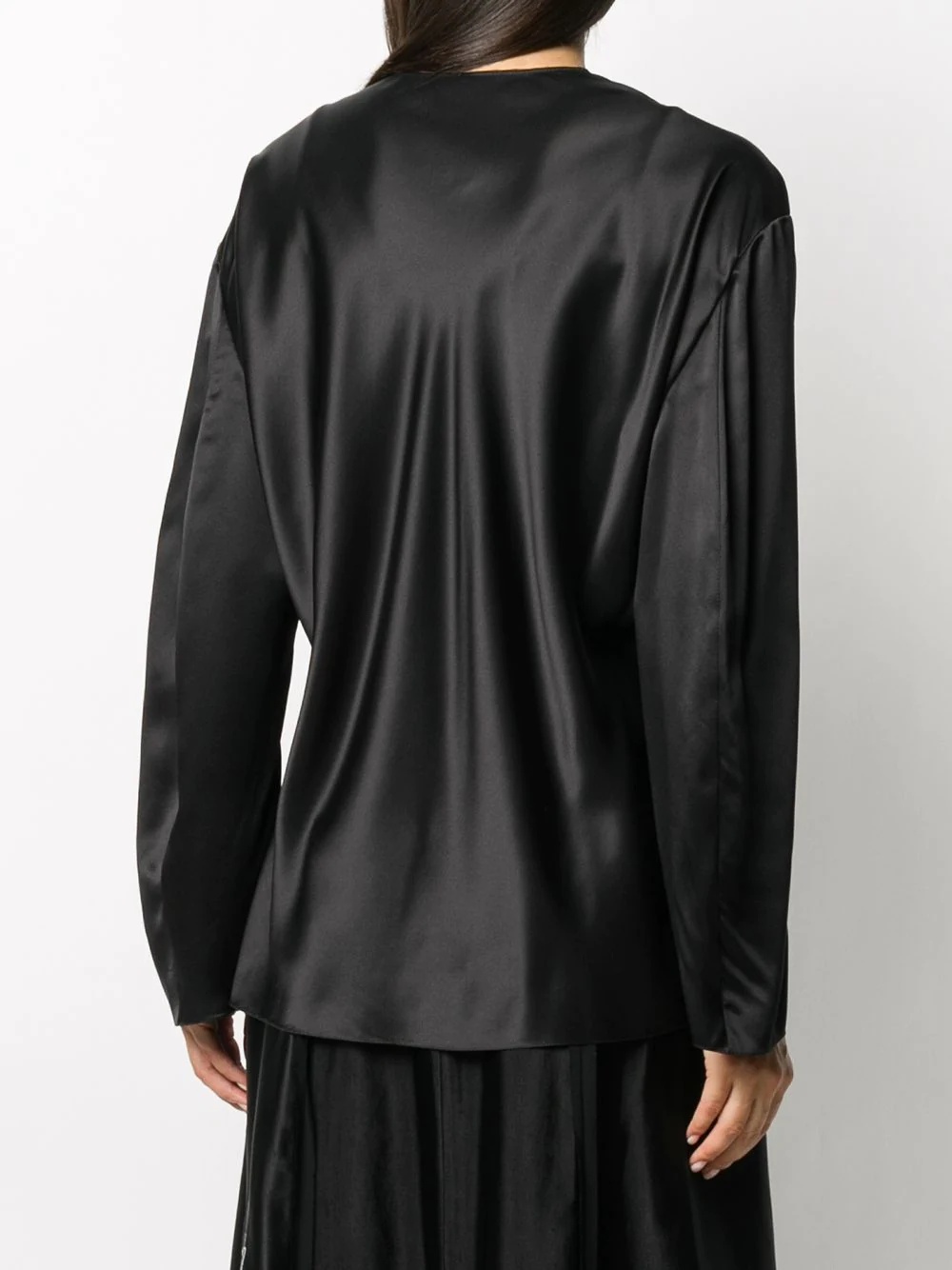 longline V-neck blouse - 4