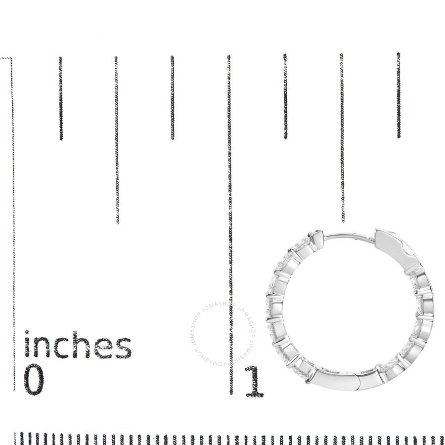 Haus Of Brilliance - Haus of Brilliance 14K White Gold 5.00 Cttw Lab-Grown Diamond Inside Out Hoop Earrings - 4