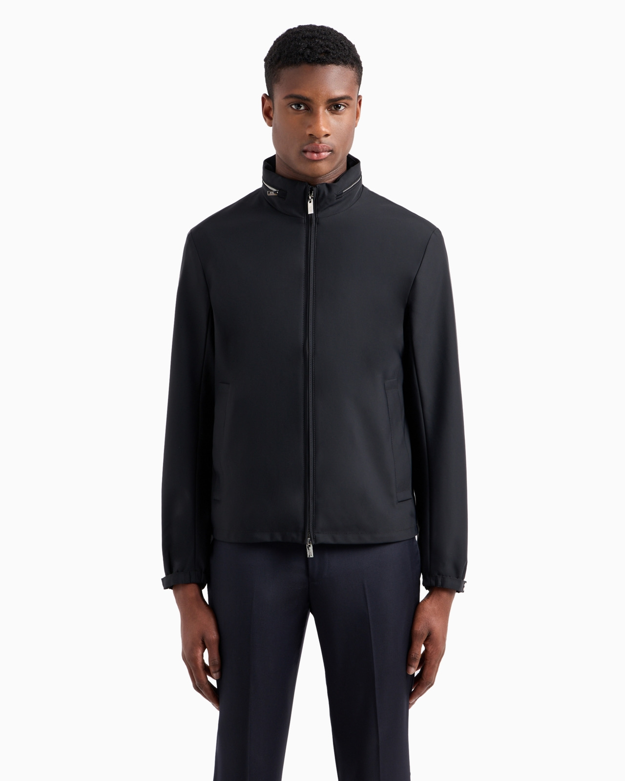 Full-zip nylon blouson with stowaway hood - 4