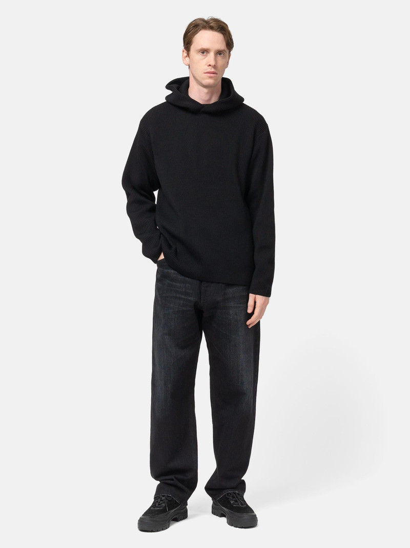 BATONER Solid Wool Rib Pull Parker Black outlook
