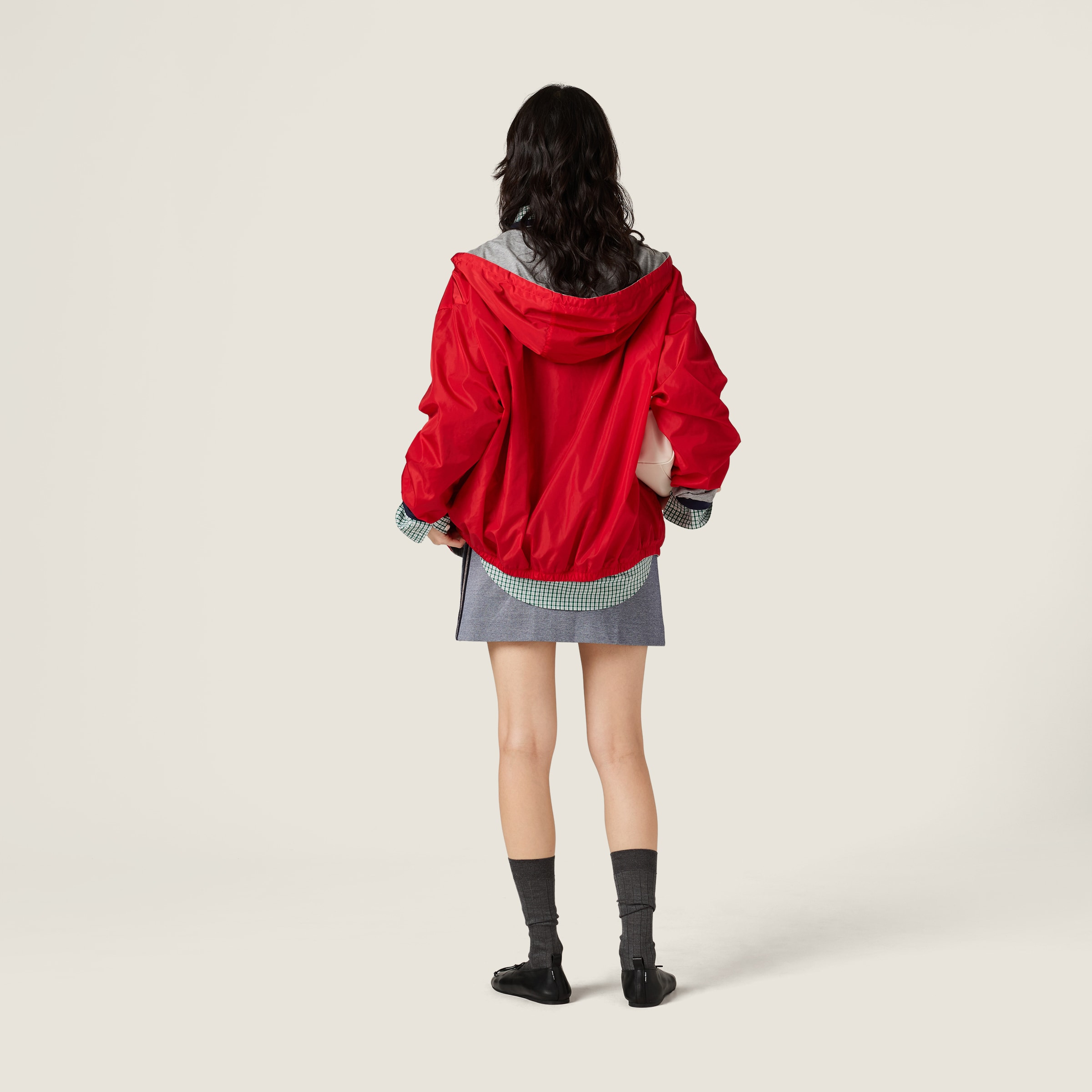 Reversible technical fabric and jersey blouson jacket - 3