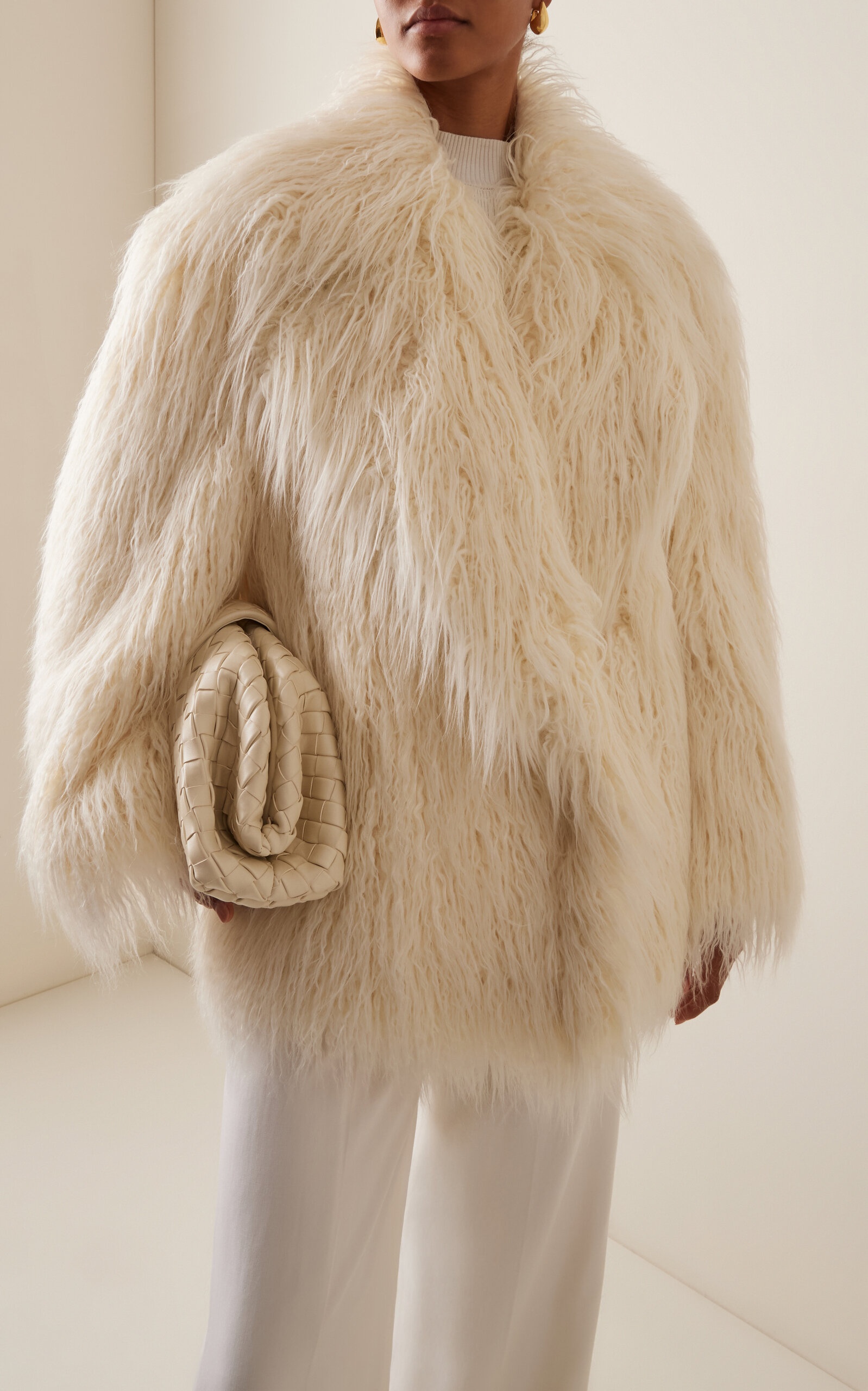 Liza Short Faux Fur Coat white - 3