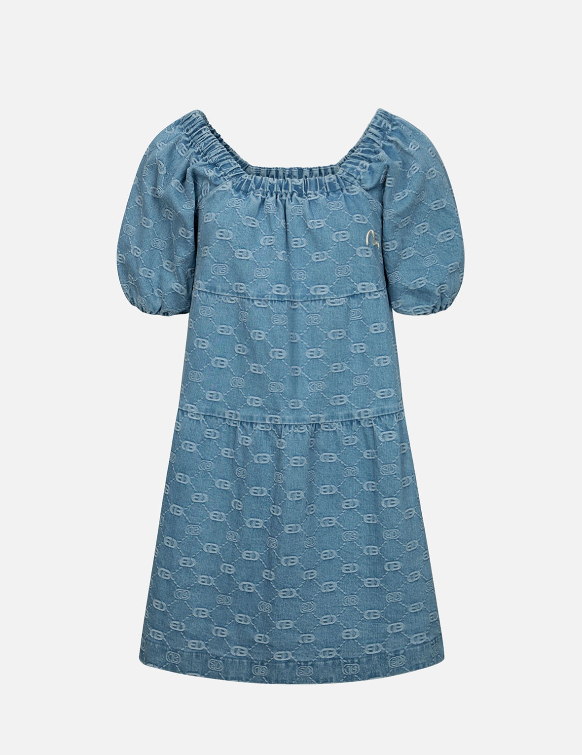 ALLOVER LOGO JACQUARD FASHION FIT DENIM DRESS - 1