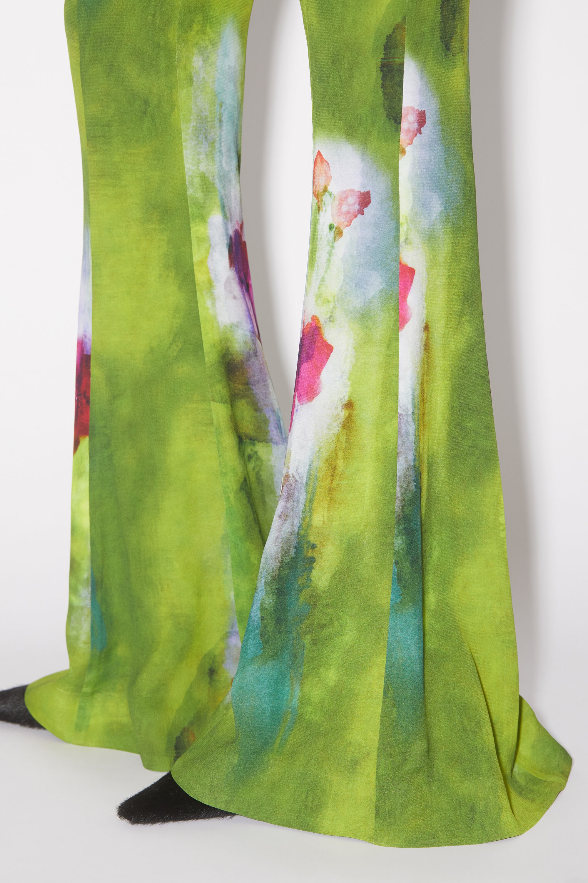 Print flared trousers - Green multi - 5