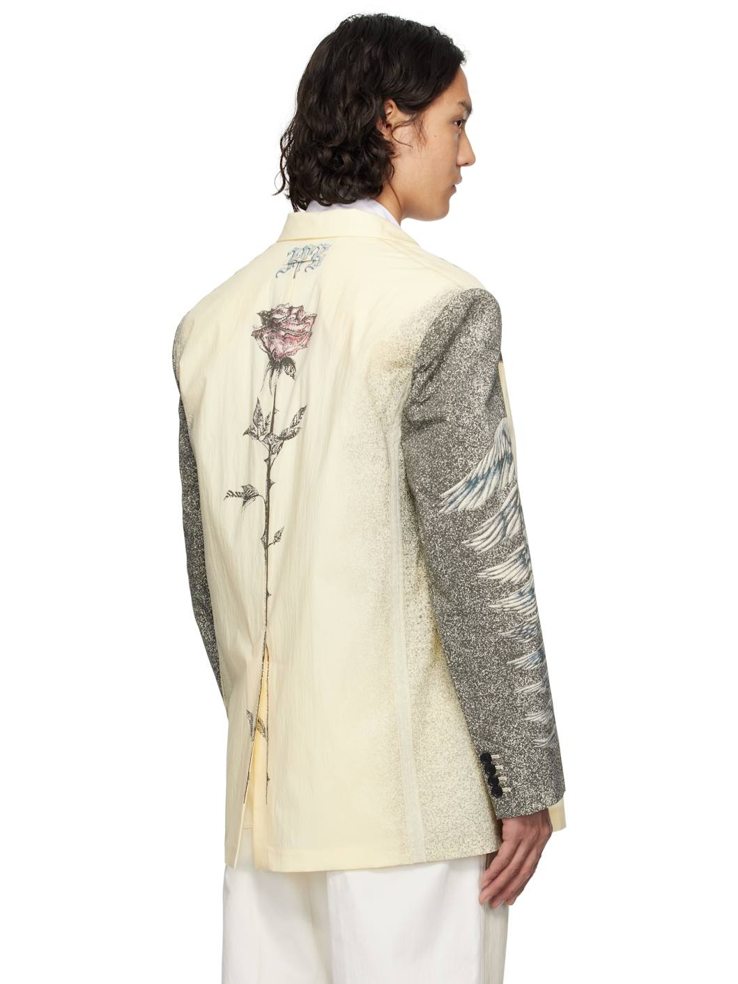 Beige 'The Multi-Tattoo Suit Jacket' Blazer - 3