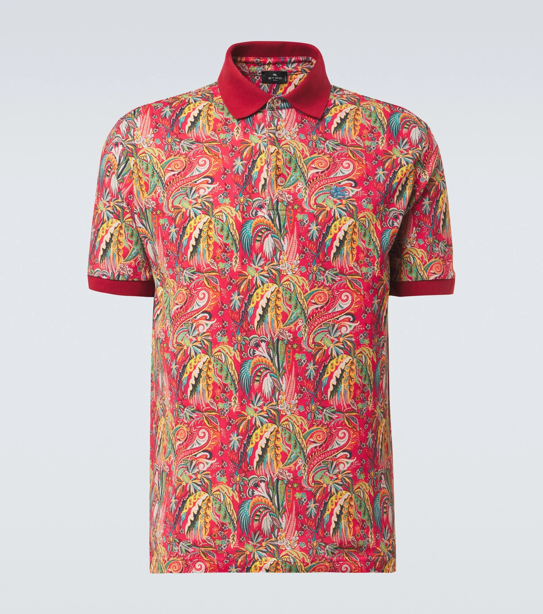 Paisley cotton piqué polo shirt - 1