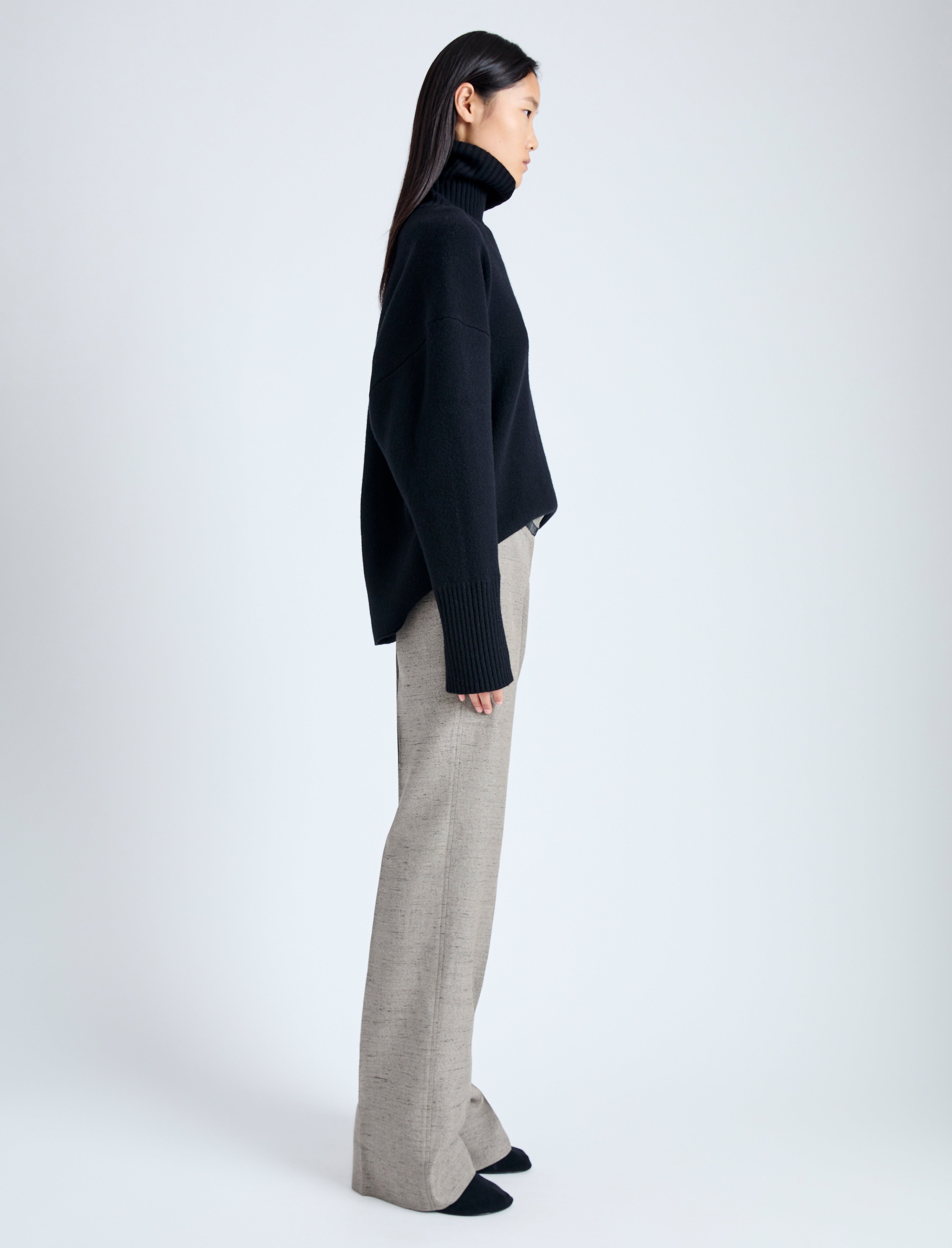 Aiden Pant in Melange Viscose Linen - 3