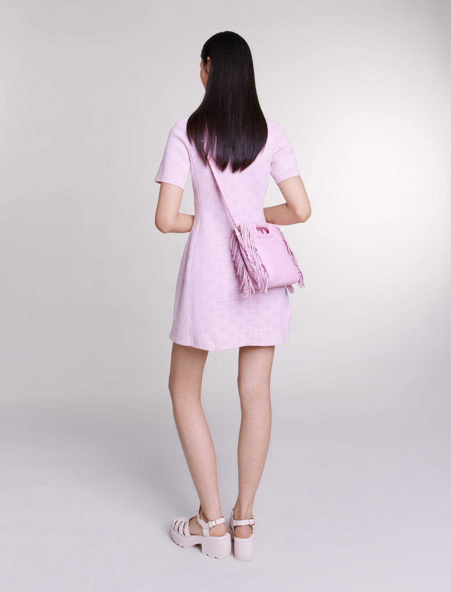 Jacquard knit short dress - 5