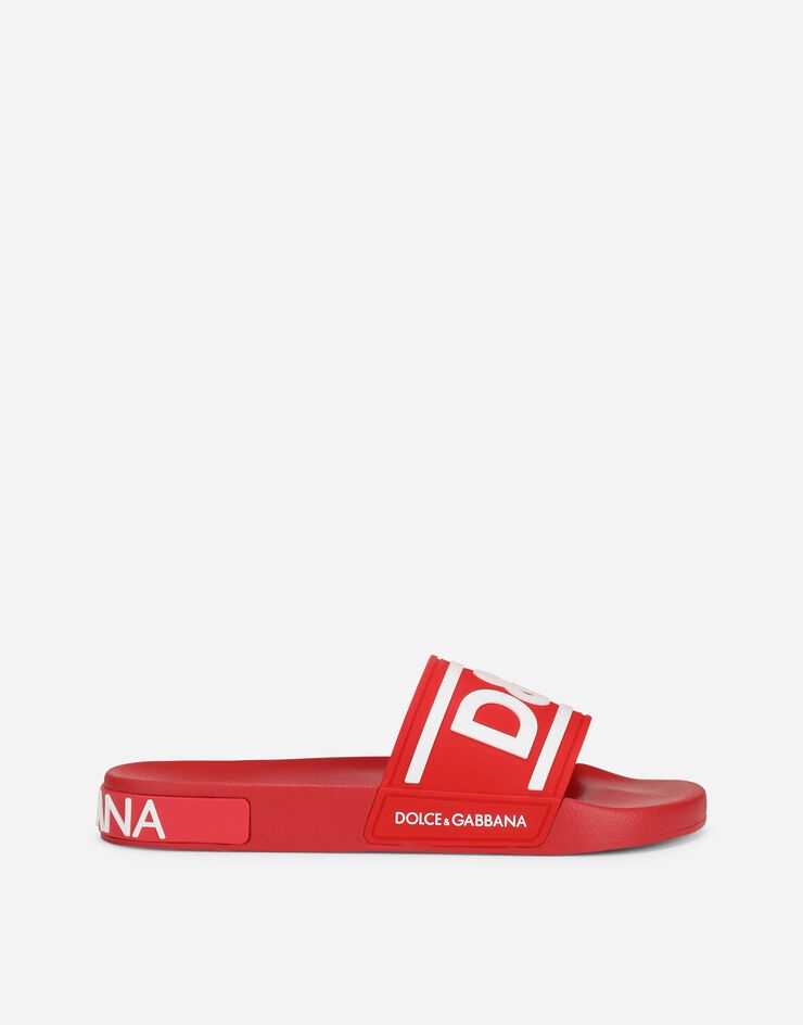 Rubber beachwear sliders with DG logo - 1