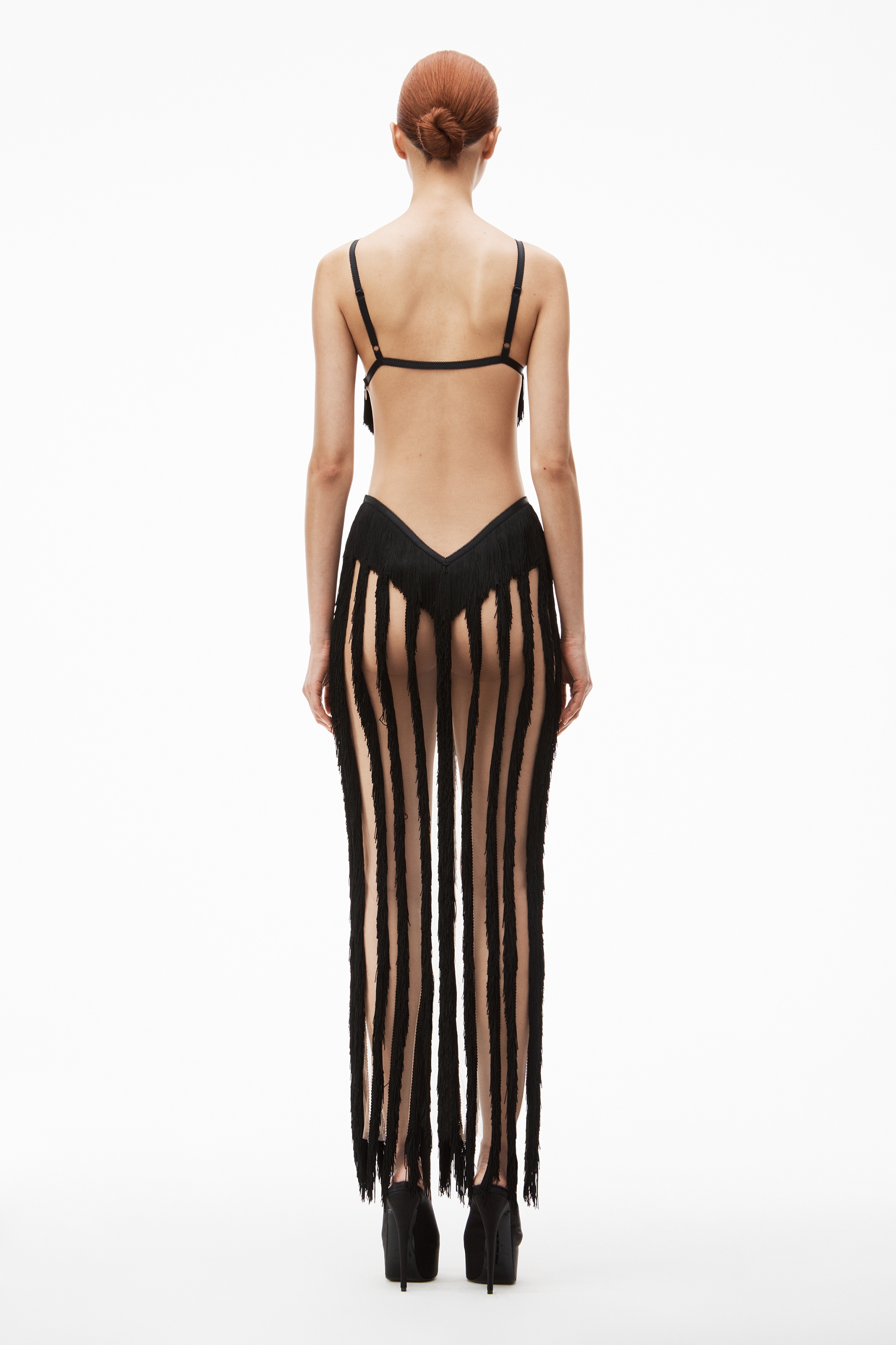 layered fringe bra and skirt dress - 6