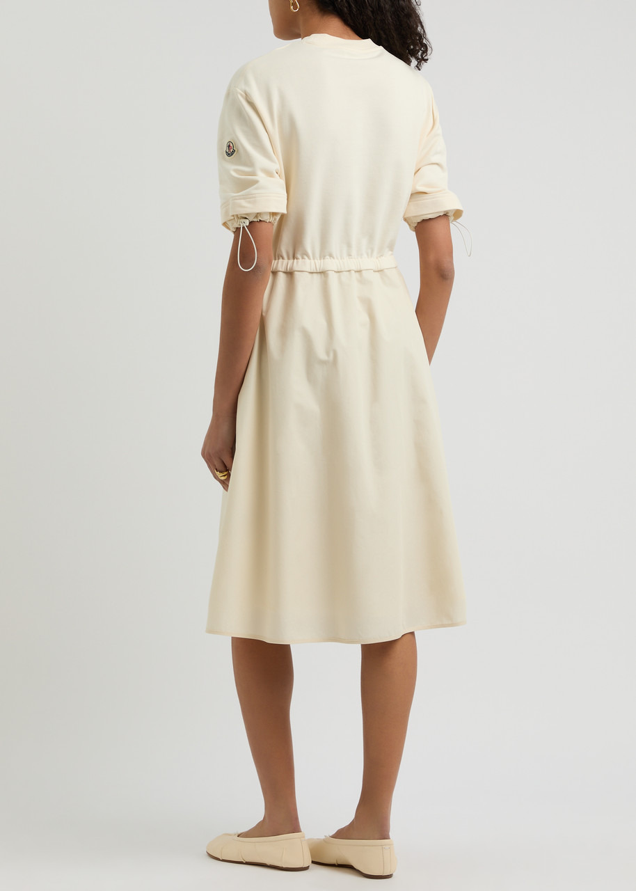 Moncler Abito Cotton and Woven Midi Dress - 3