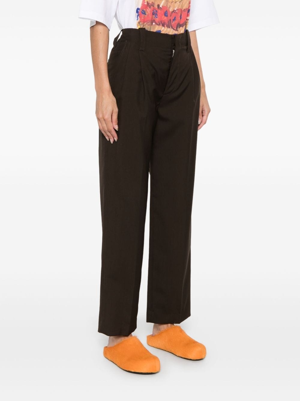 pleat-detail trousers - 3