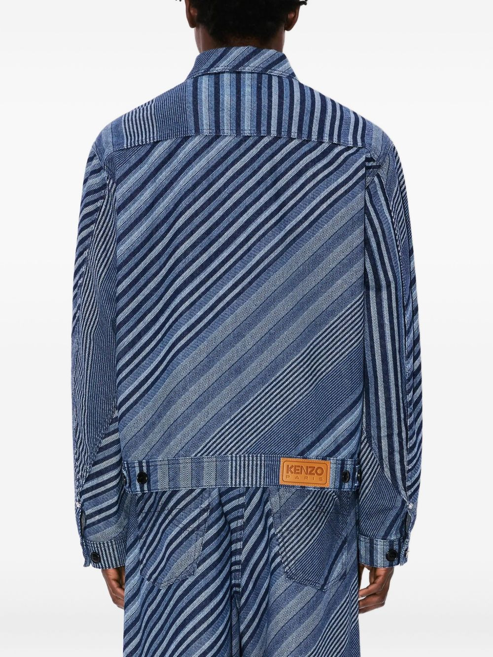 DIAGONAL STRIPE COTTON JACKET - 4