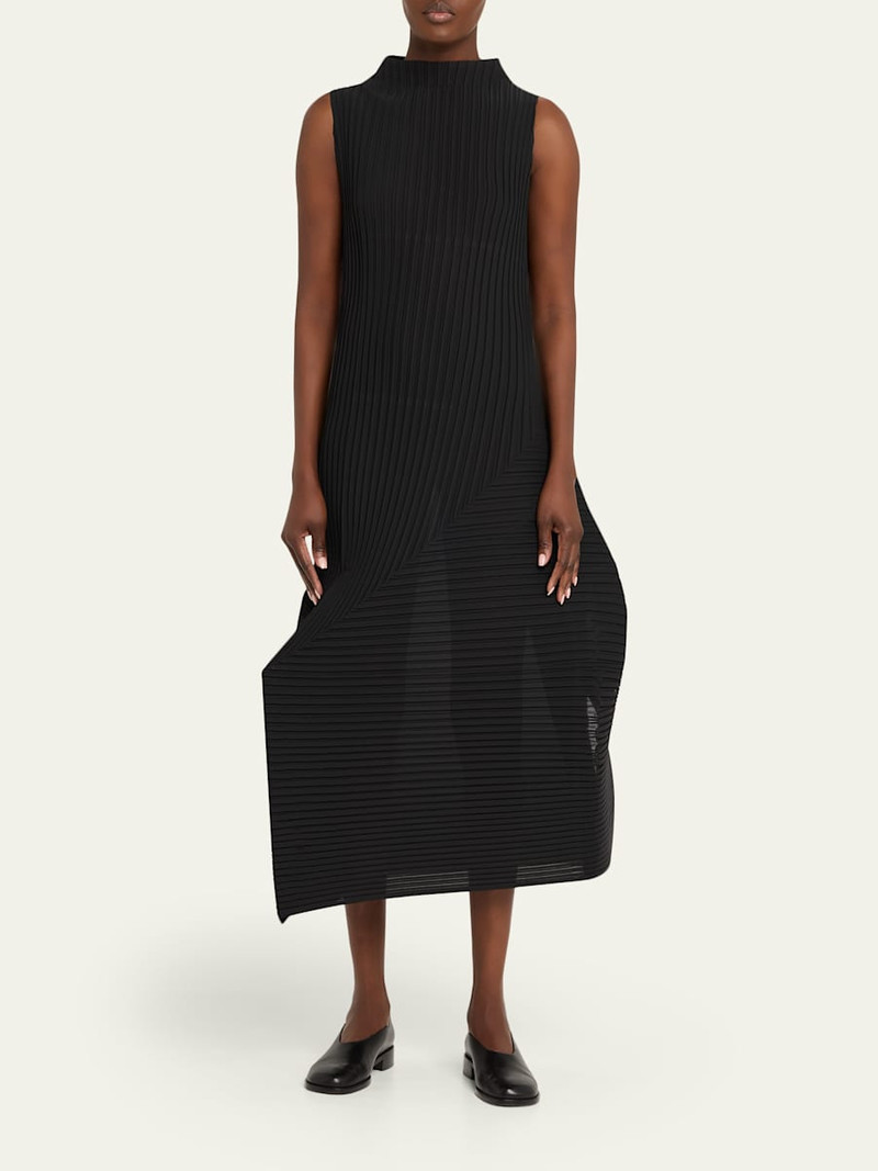 ISSEY MIYAKE Folded Pleats Sleeveless Midi Dress outlook