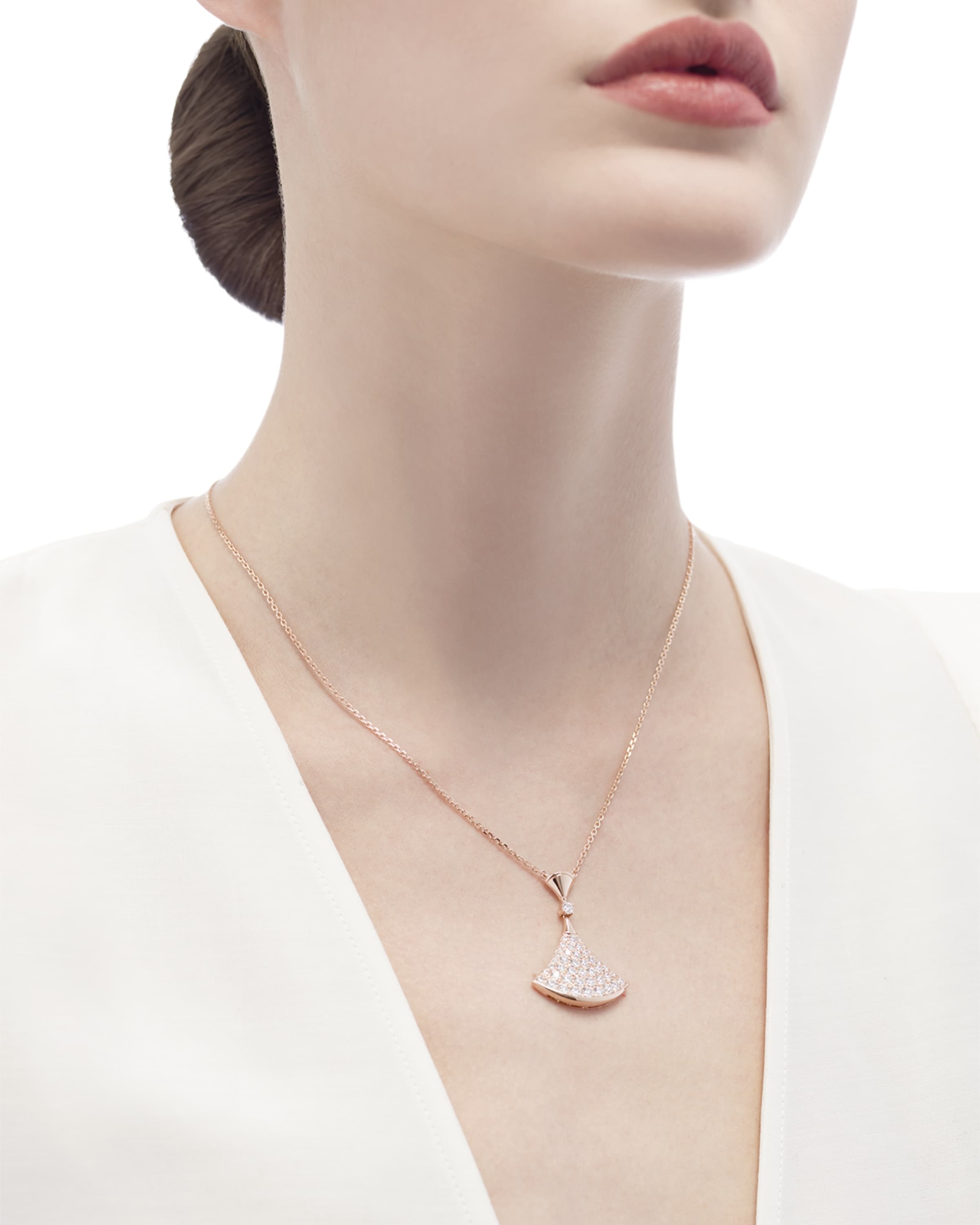 Divas' Dream Diamond Pendant Necklace in 18k Rose Gold - 5