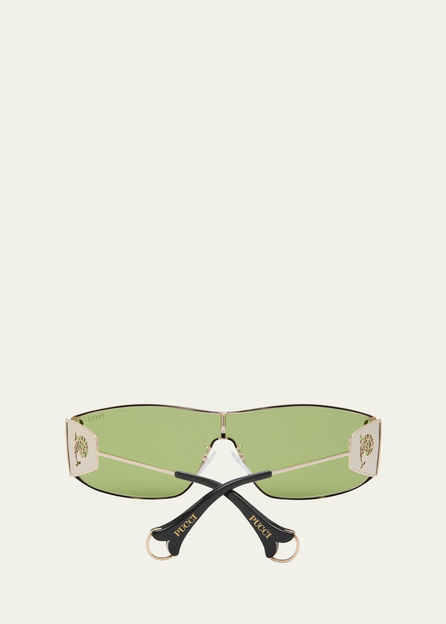 Metal & Acetate Shield Sunglasses - 4