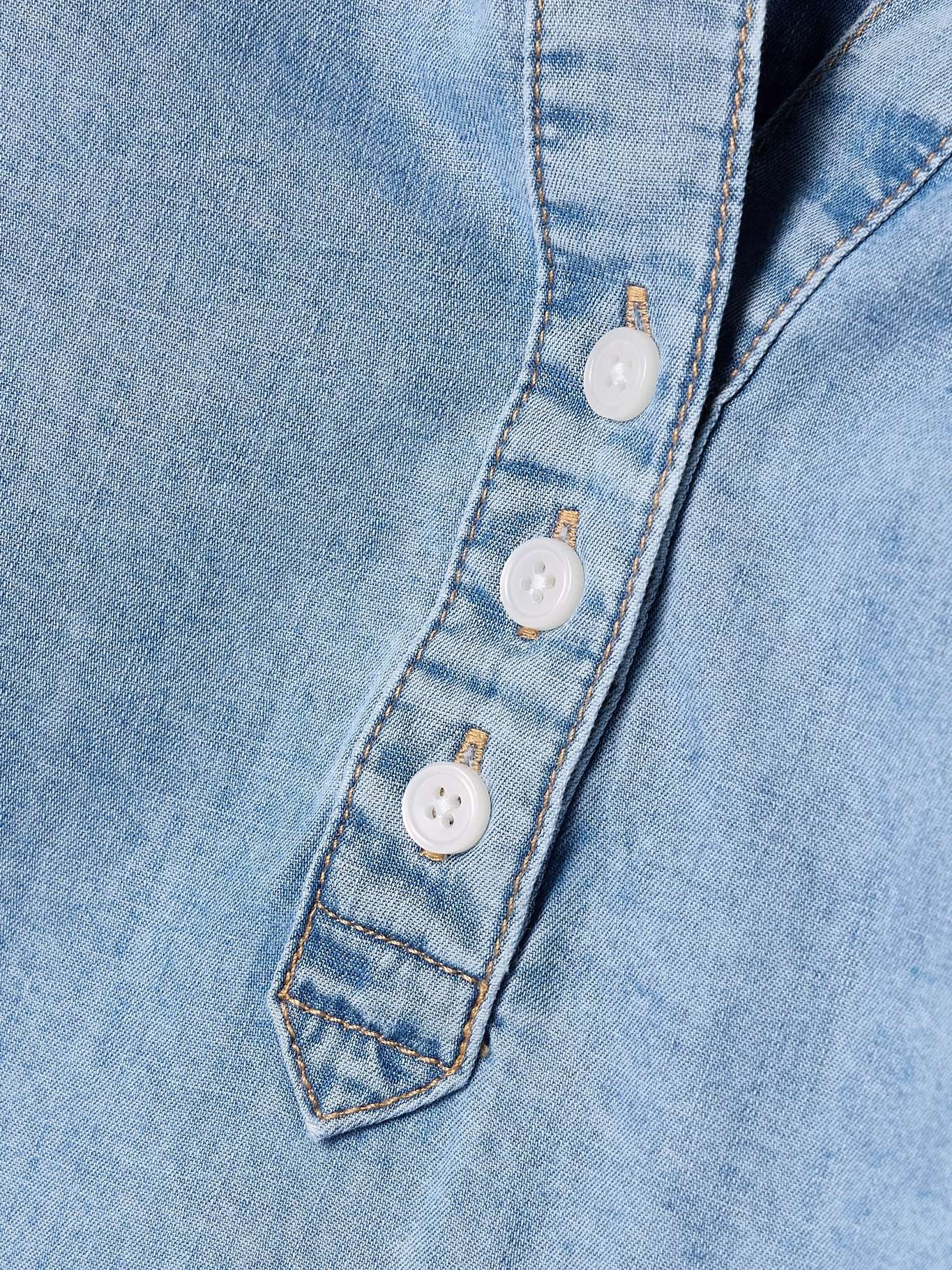 Kylie cotton and TENCEL® Lyocell-blend chambray shirt Mid denim - 5