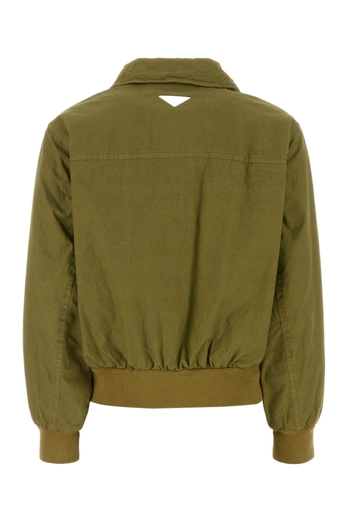 Prada Women Army Green Cotton Jacket - 2