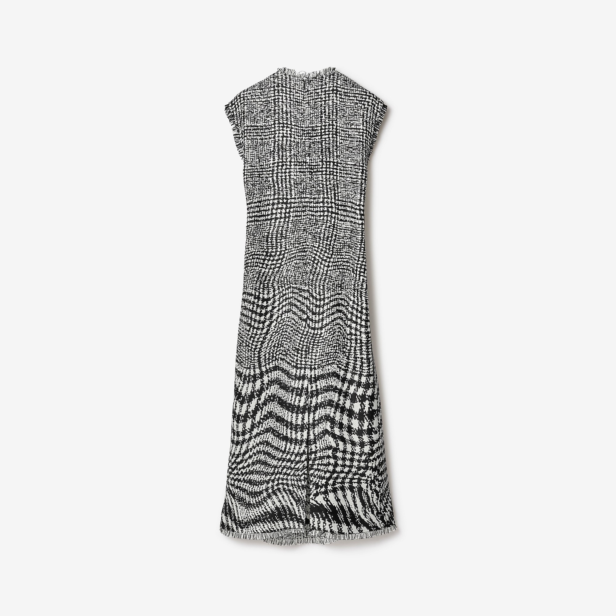Warped Houndstooth Linen Blend Dress - 5