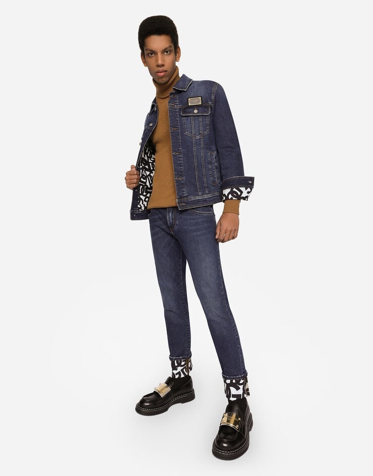 Mid blue skinny stretch jeans - 5