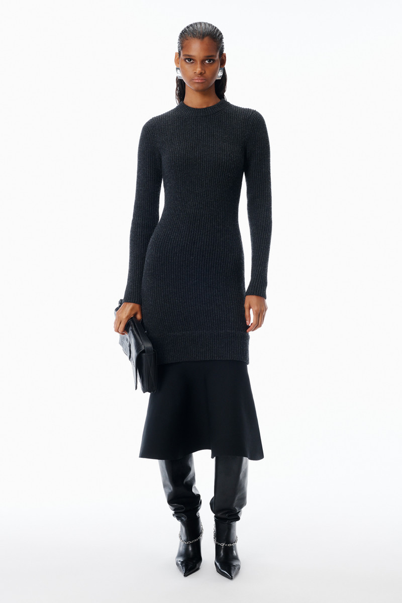 Alexander Wang Ribbed Long-Sleeve Dress in Wool outlook