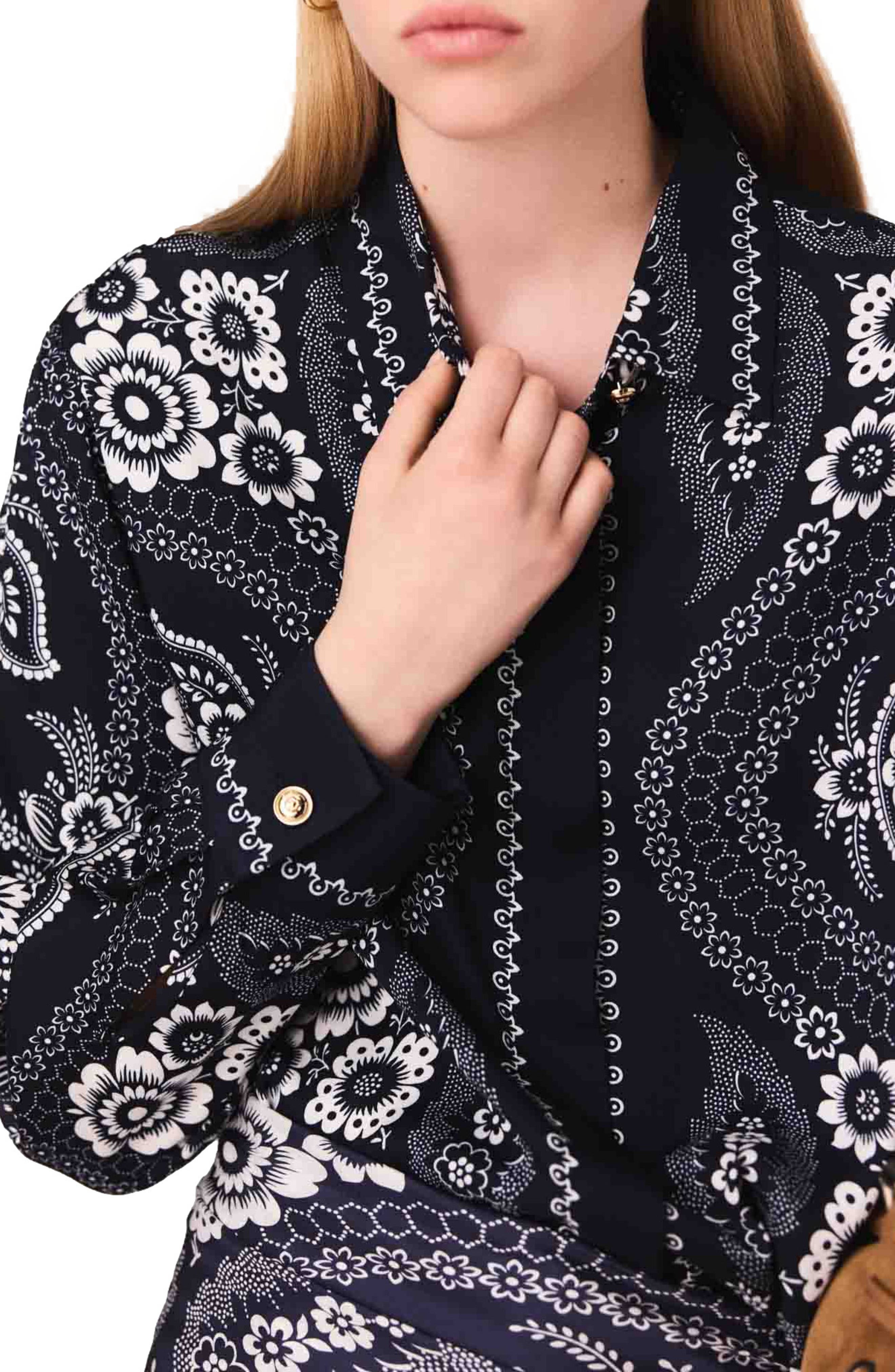 maje Bandana printed blouse in Navy Bandana Print at Nordstrom - 6