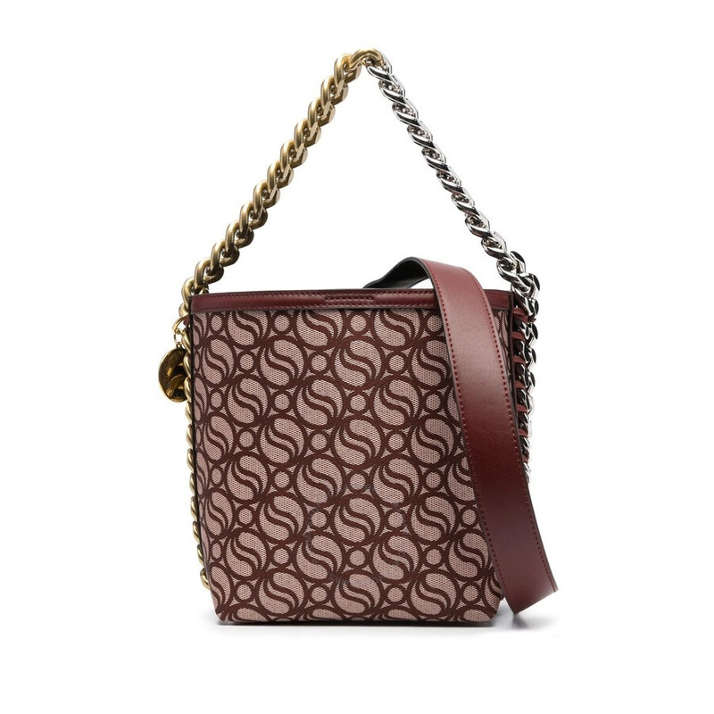 Stella Mccartney Burgundy Ladies S-Wave Monogram Bucket Bag - 1