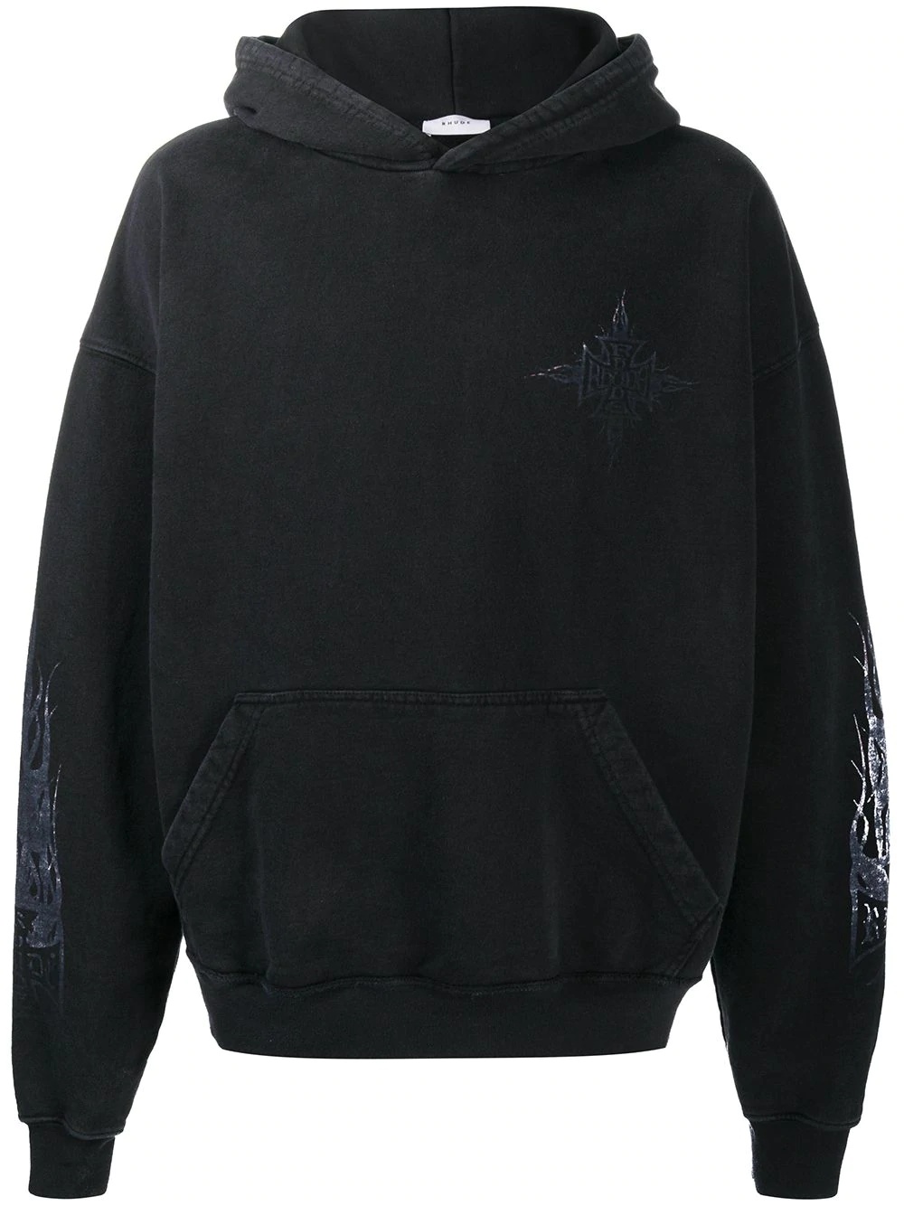 logo-print cotton hoodie - 1