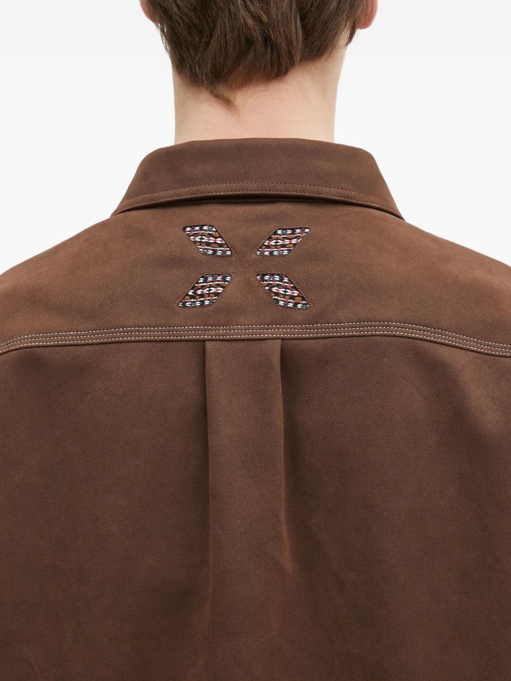 embroidered yoke shirt - 5