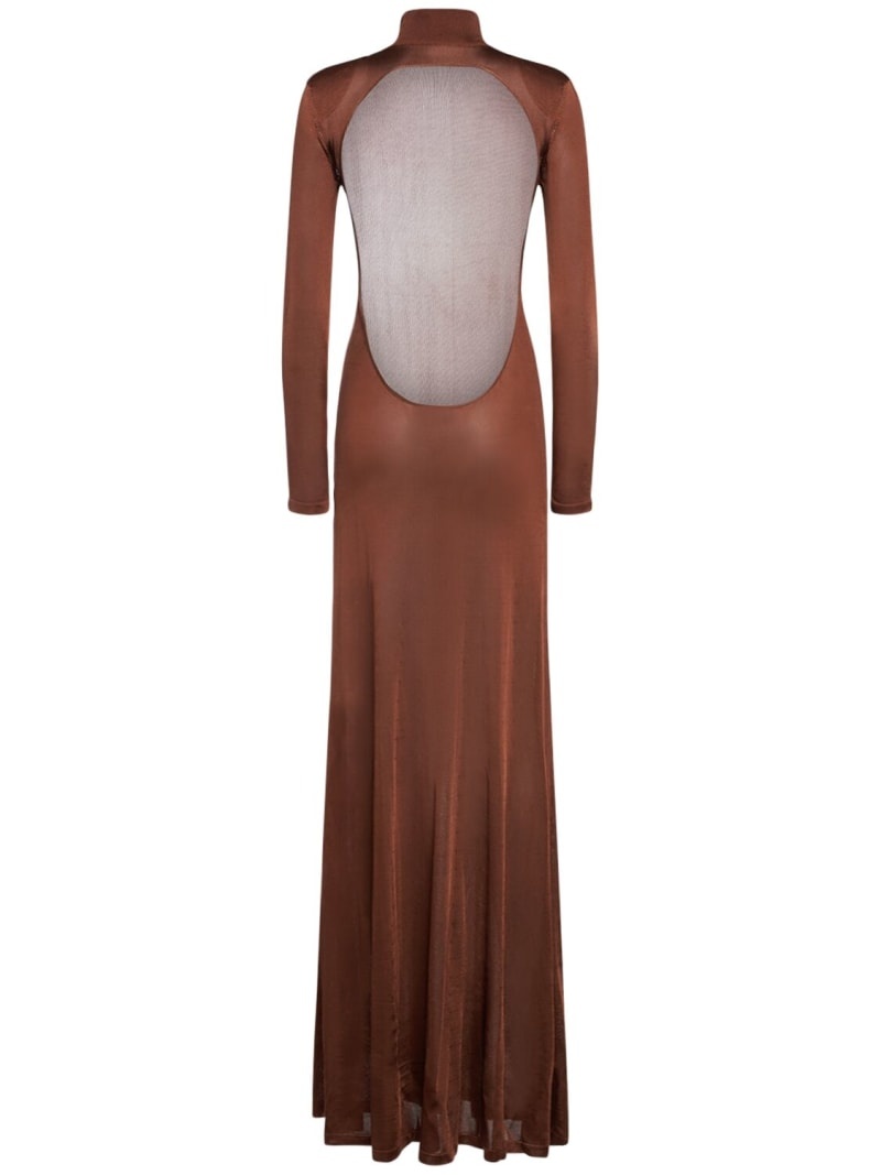 Compact slinky cashmere blend long dress - 3