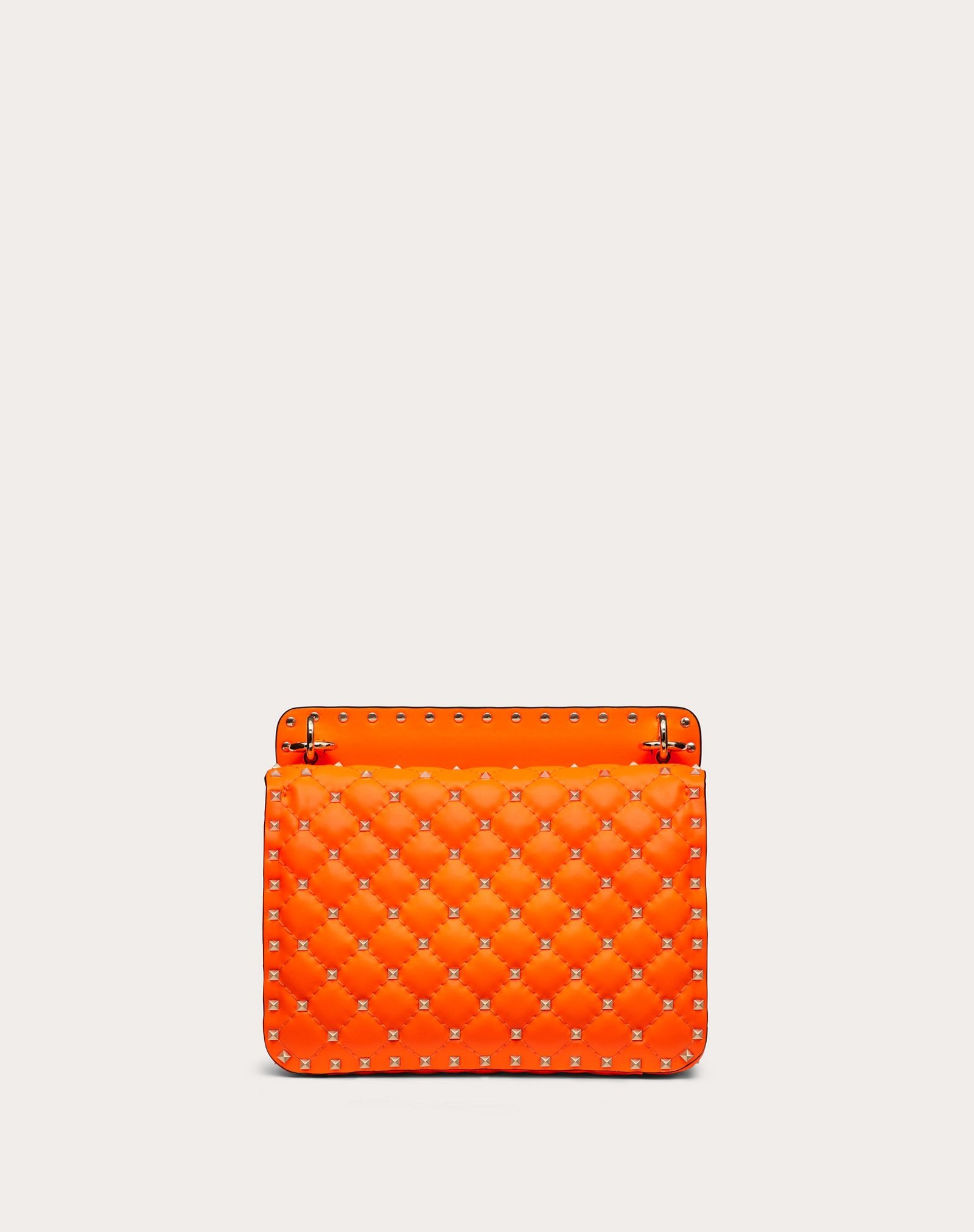 Medium Rockstud Spike fluo calfskin leather bag - 3