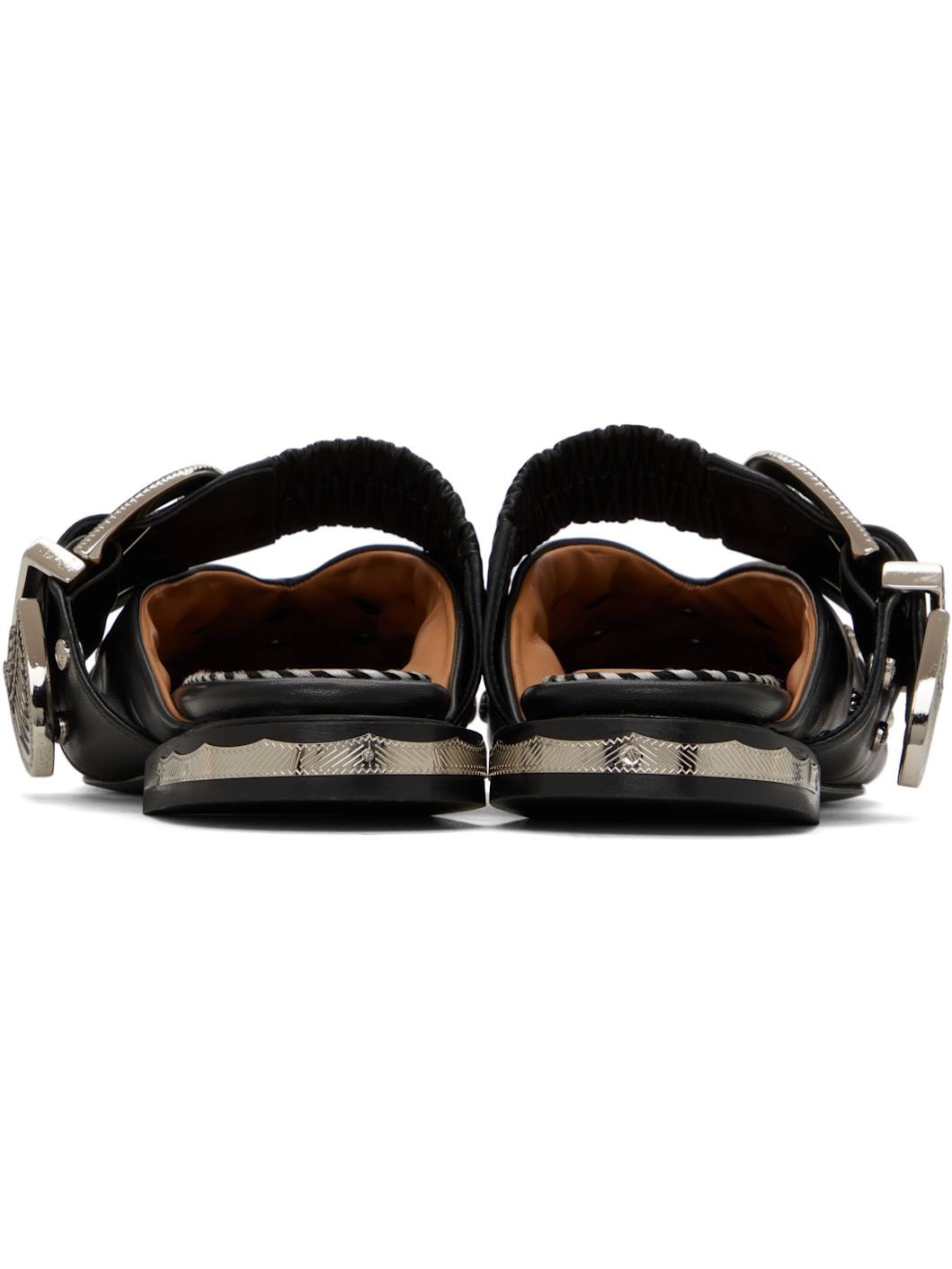 Black Studded Slippers - 2