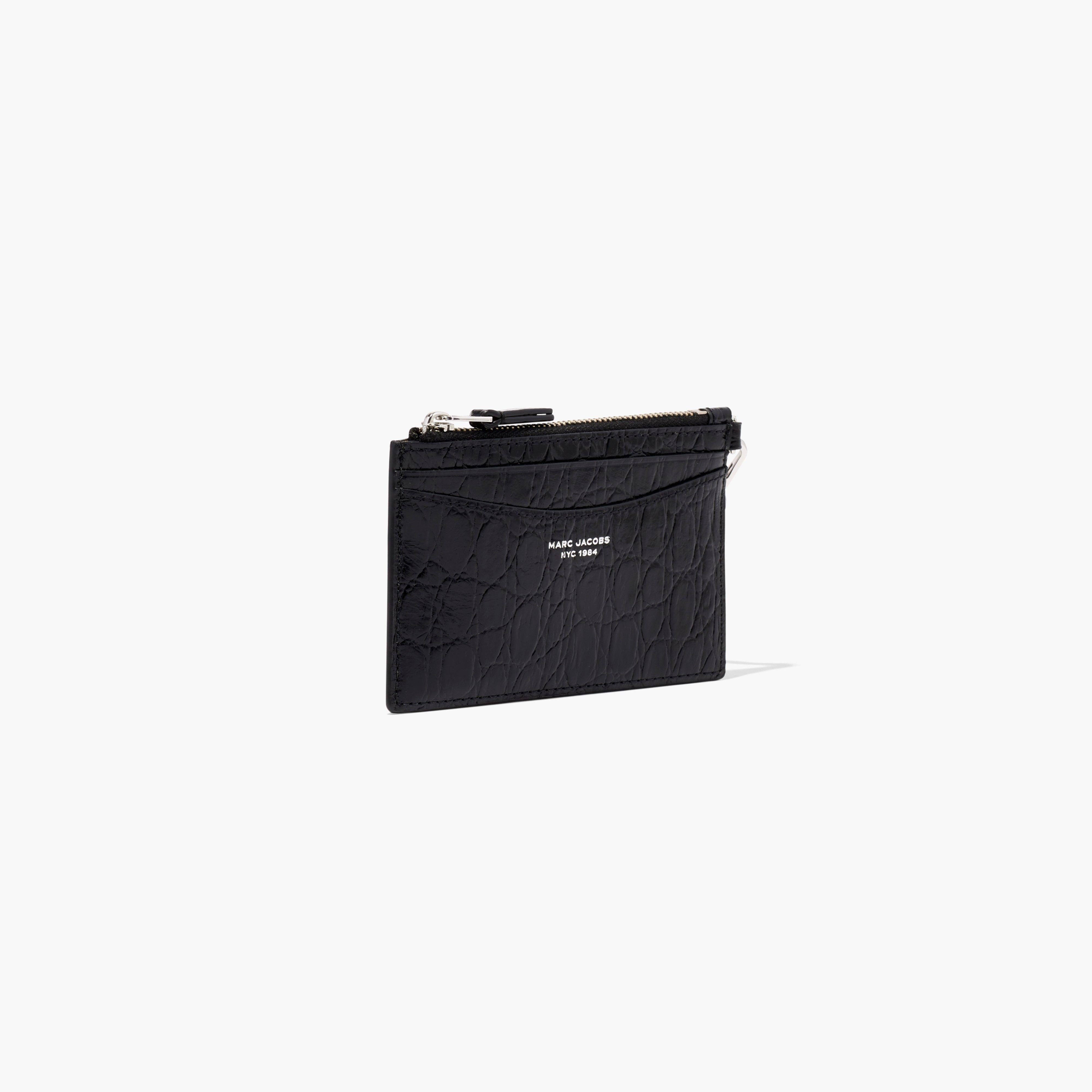 THE SLIM 84 CROC-EMBOSSED TOP ZIP WRISTLET - 3