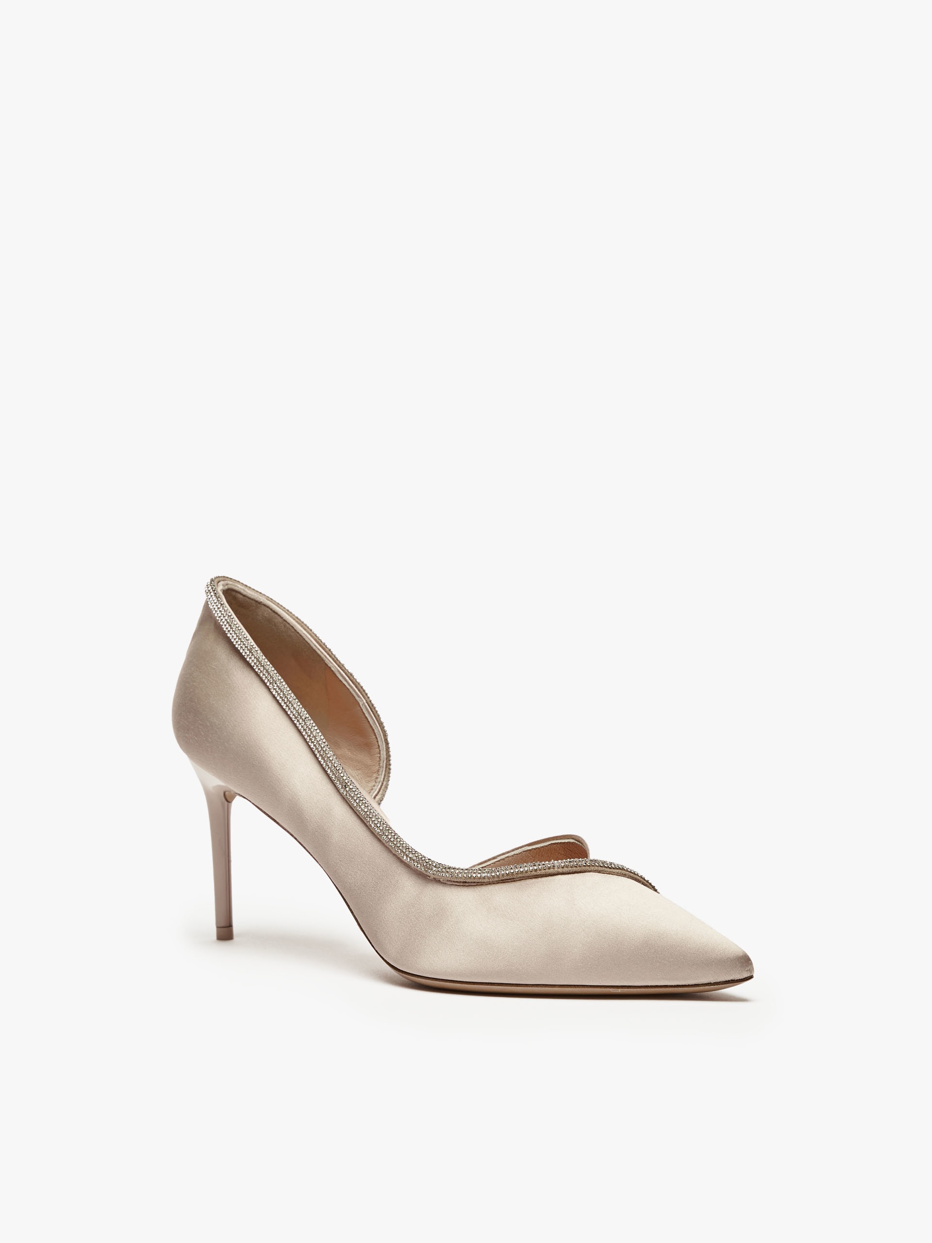PUMPCRYSTAL80 Crystal-adorned satin court shoes - 2