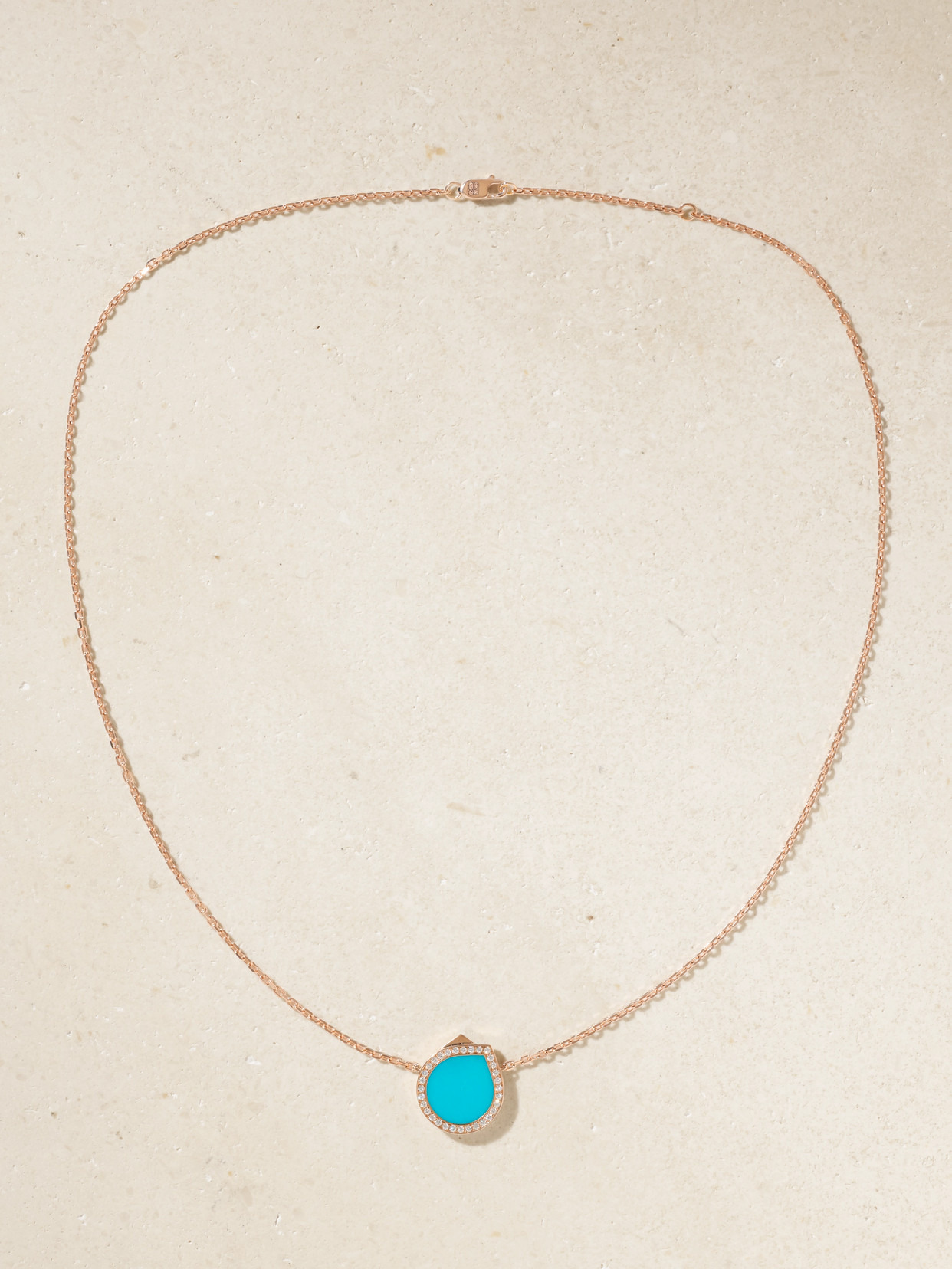 Antifer 18-karat Rose Gold, Turquoise And Diamond Necklace - 4