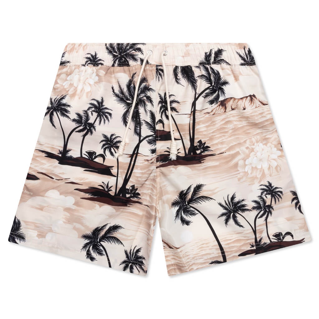 HAWAIIAN DREAM SWIM SHORTS - BEIGE/BLACK - 1