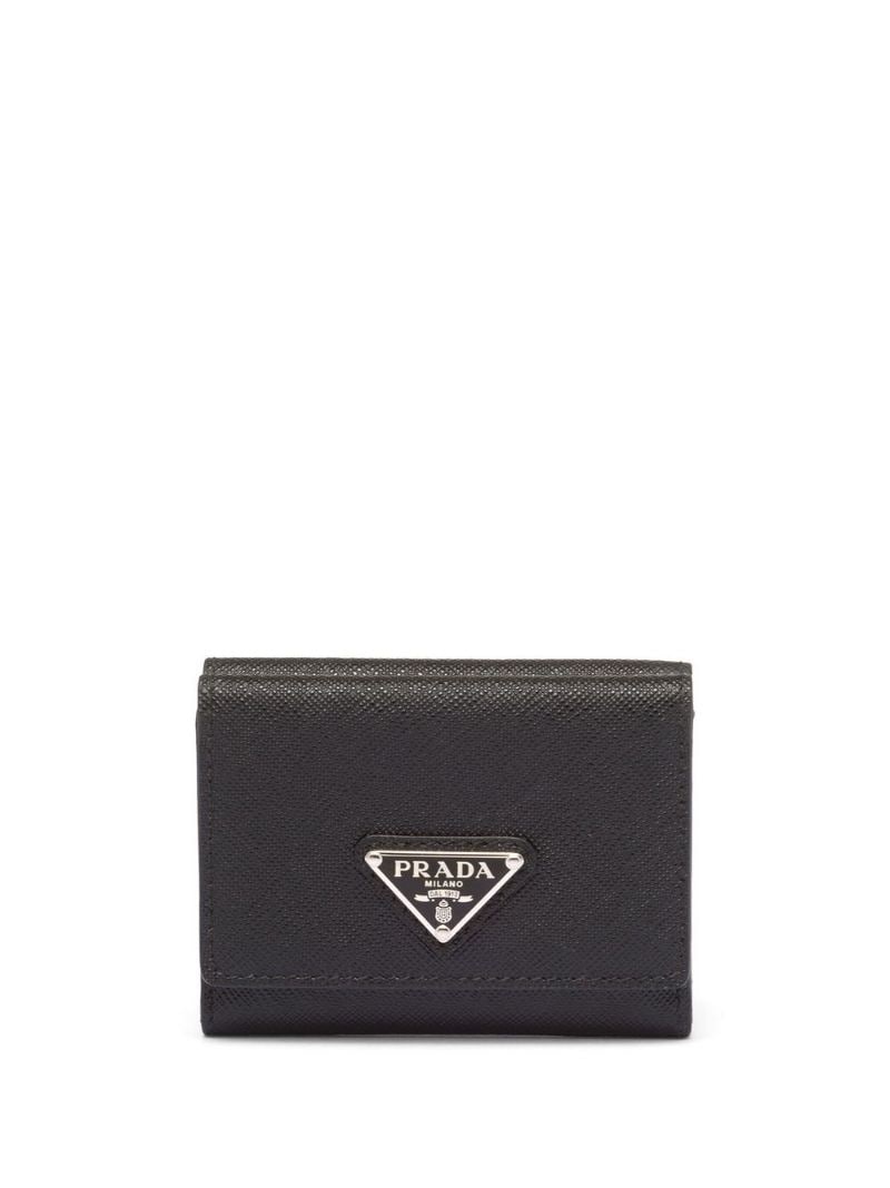 small logo-plaque leather wallet - 1