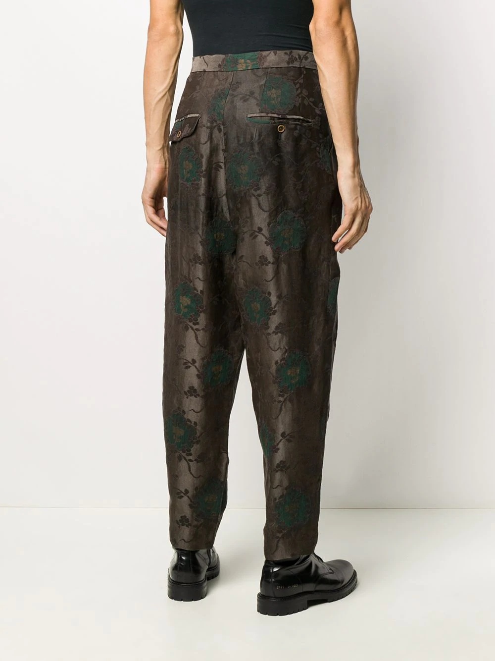 dropped crotch tapered trousers - 4