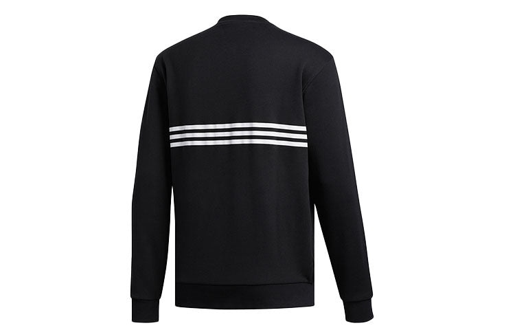 adidas originals OUTLINE TRF CRW Large logo Printing Round Neck Pullover Black ED4687 - 2