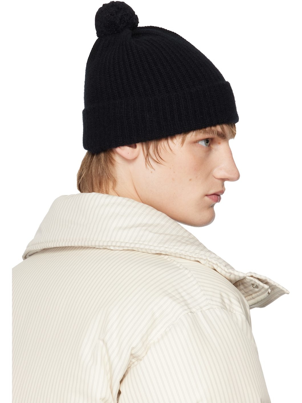 SSENSE Exclusive Black AURALEE Edition Night Knit Beanie - 3