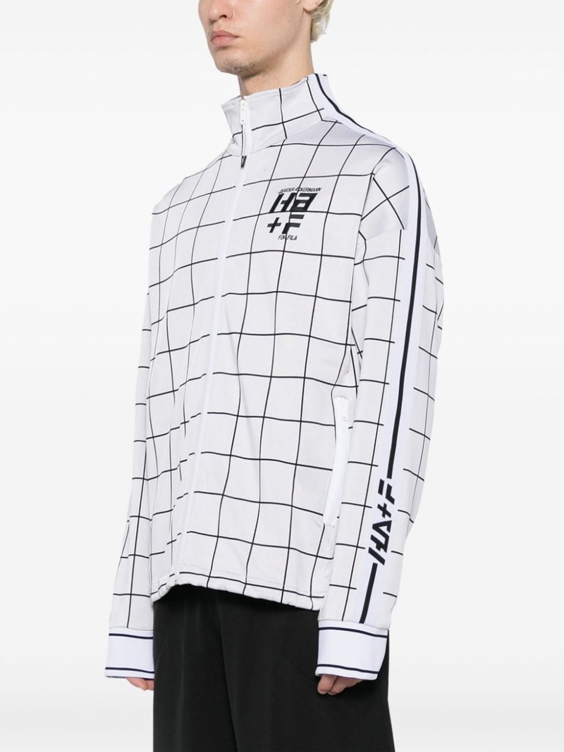 logo-print checked jacket 3