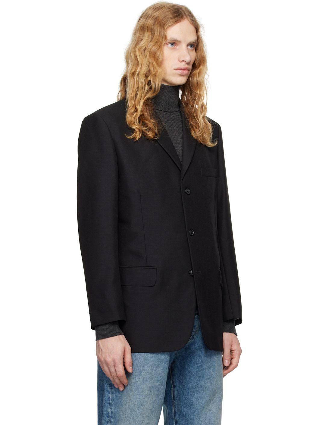 Black Single-Breasted Blazer - 2