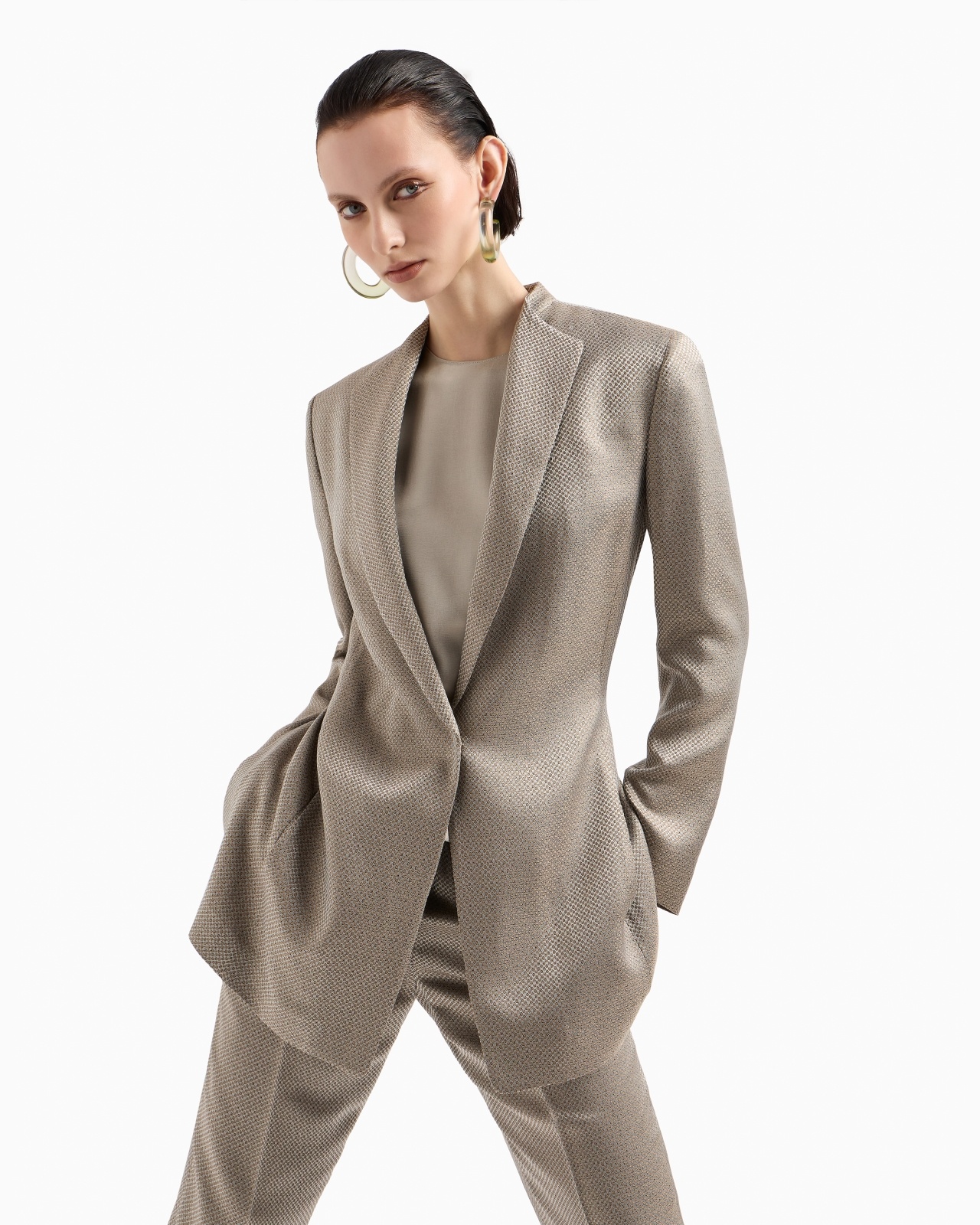 CUPRO AND VISCOSE CREW-NECK BLOUSE - 5