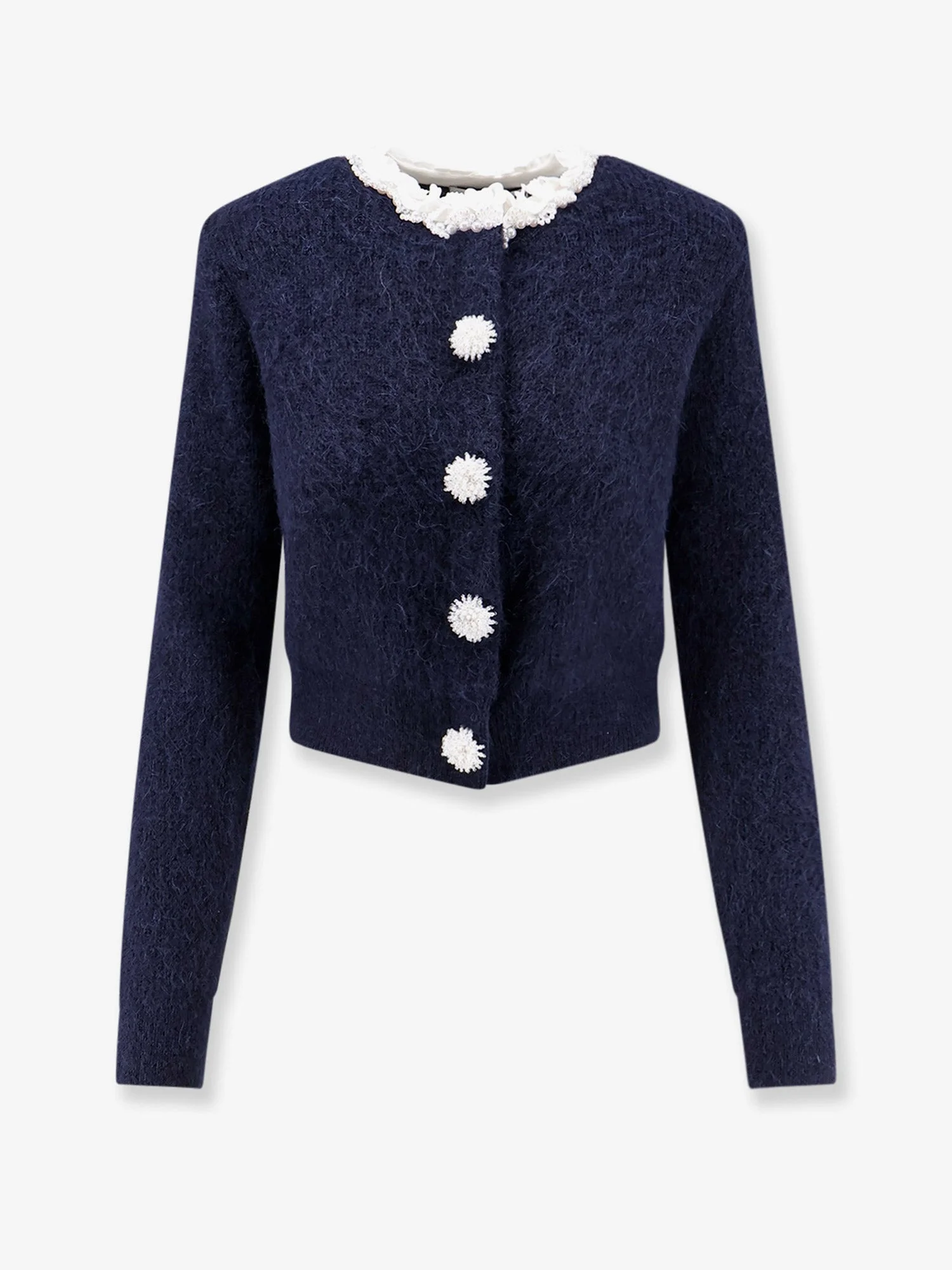 Self Portrait Cardigan With Flower Pearl Buttons - 1