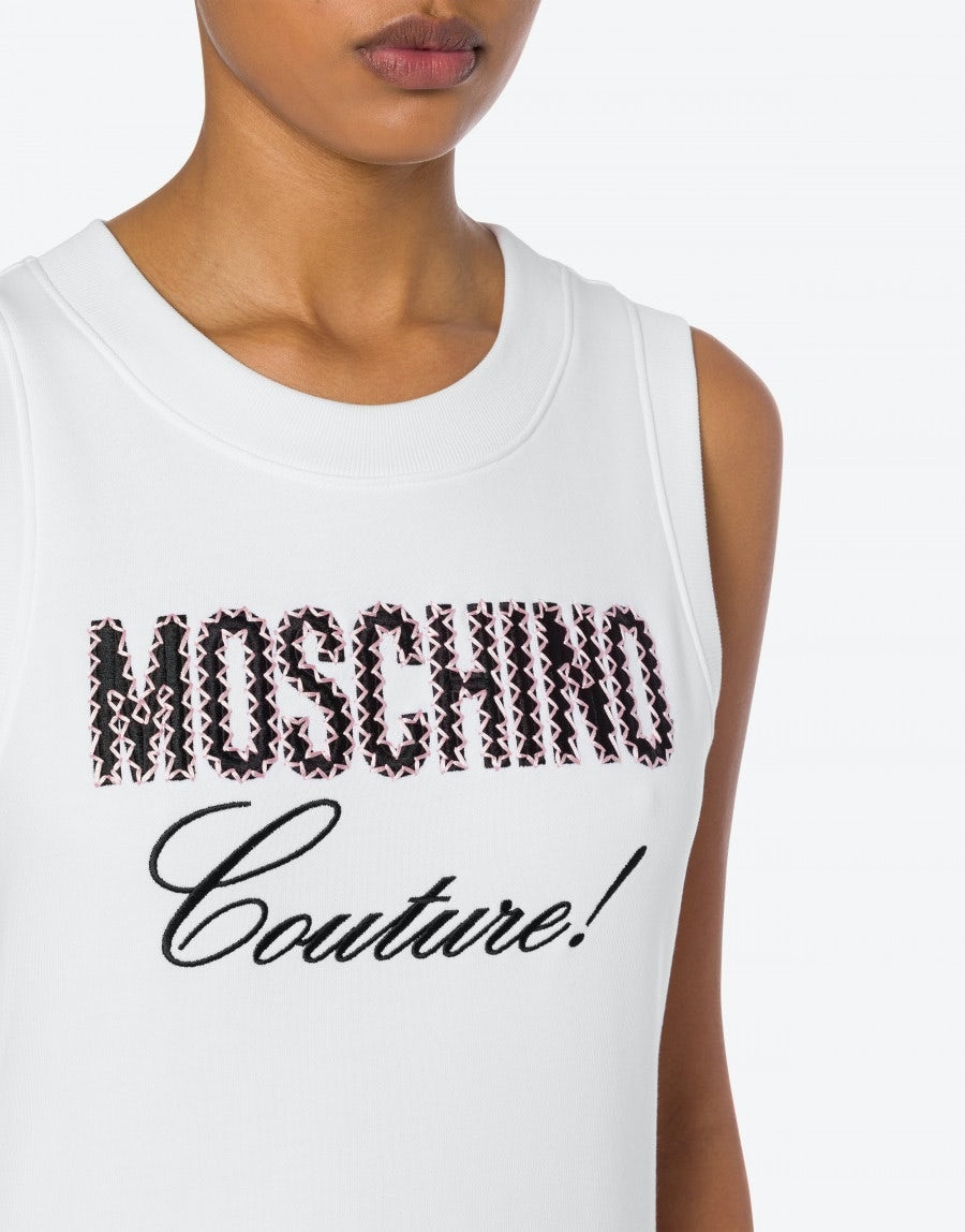 MOSCHINO COUTURE EMBROIDERY FLEECE DRESS - 4