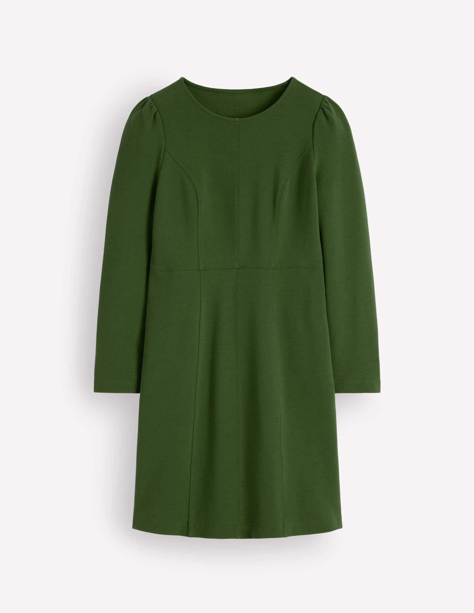 Marla Seamed Ottoman Dress-Green Fir - 1